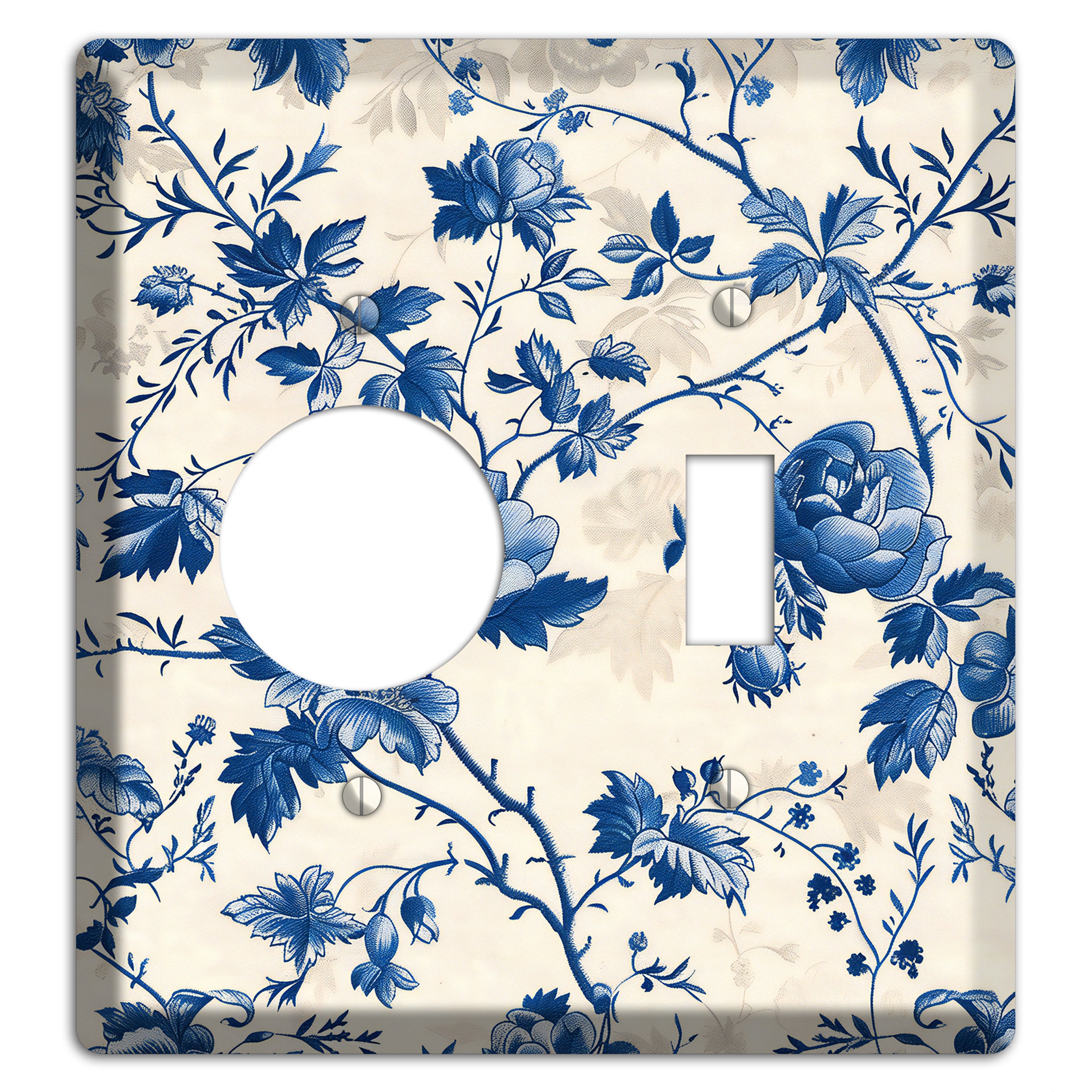 Porcelain Garden Riot Receptacle / Toggle Wallplate
