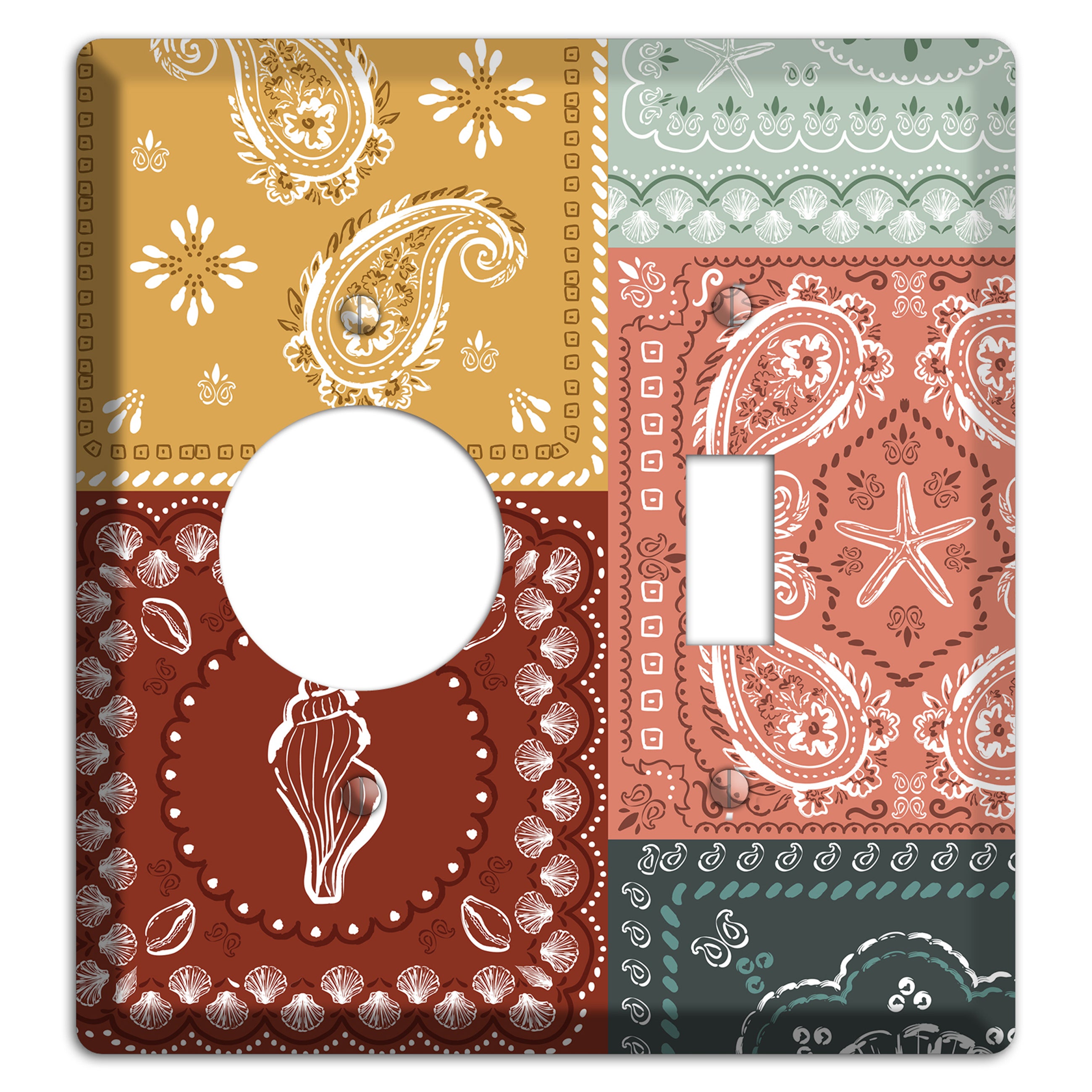 Patchwork Shore Reverie Receptacle / Toggle Wallplate