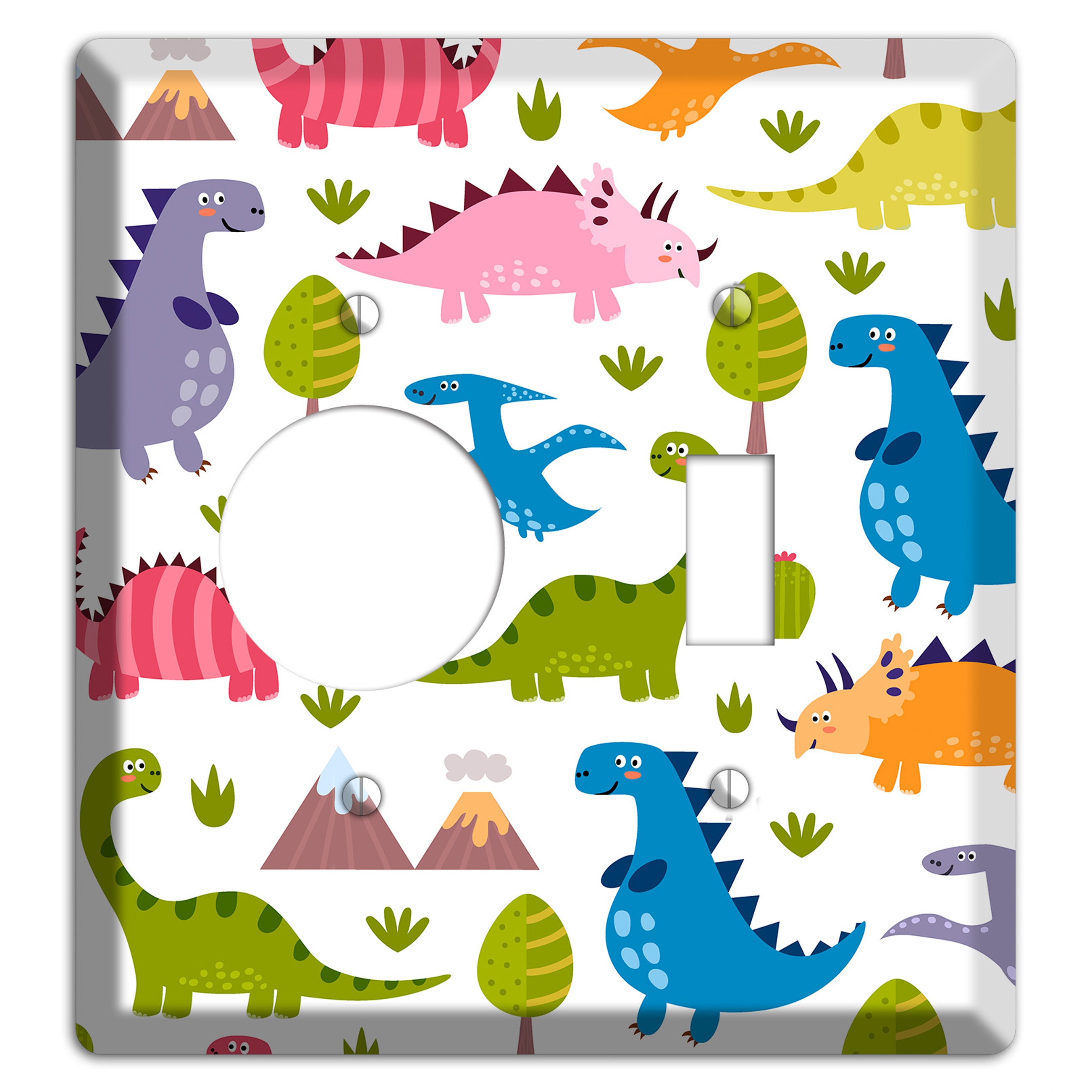 Dino Friends (Bright) Receptacle / Toggle Wallplate