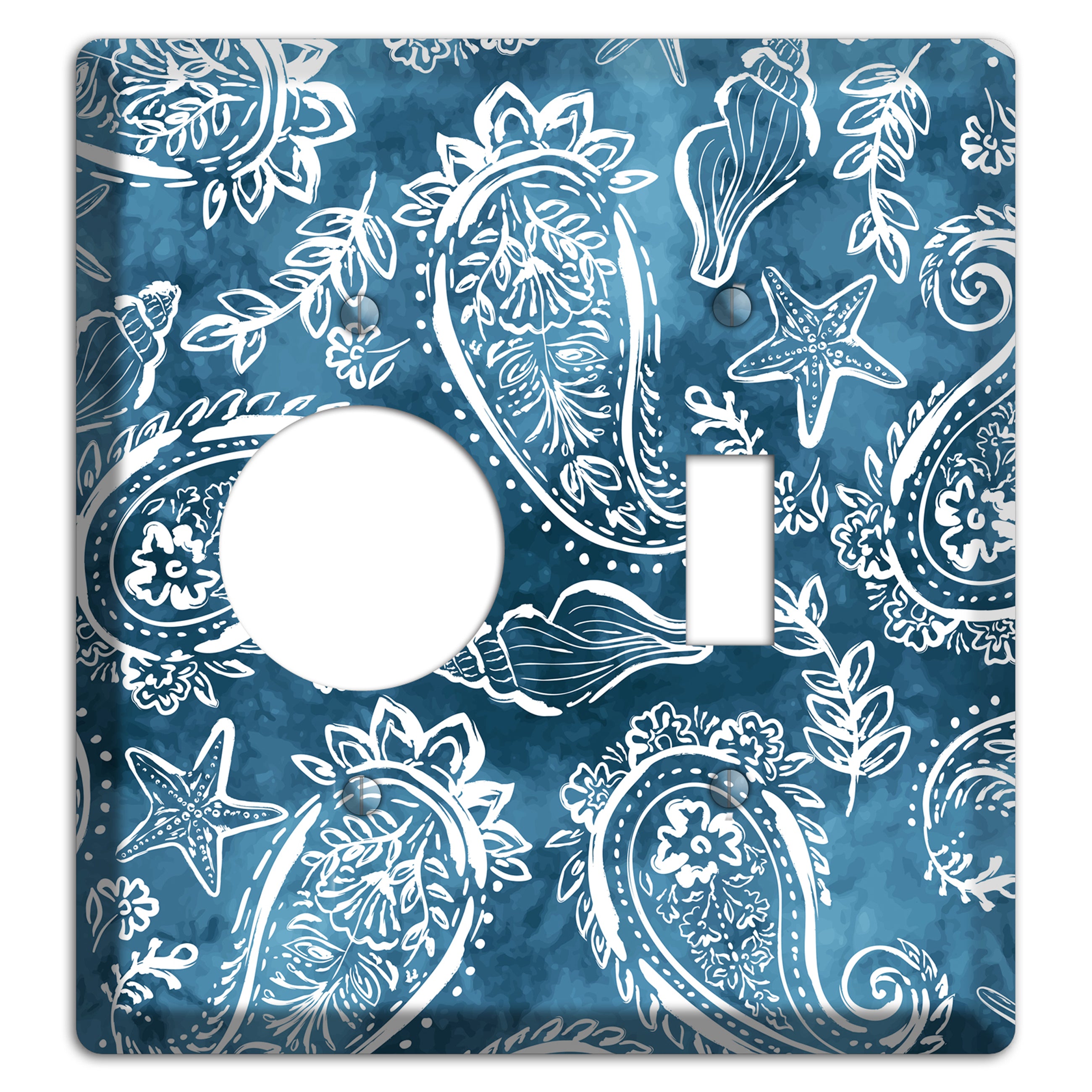 Indigo Tide Paisley Receptacle / Toggle Wallplate