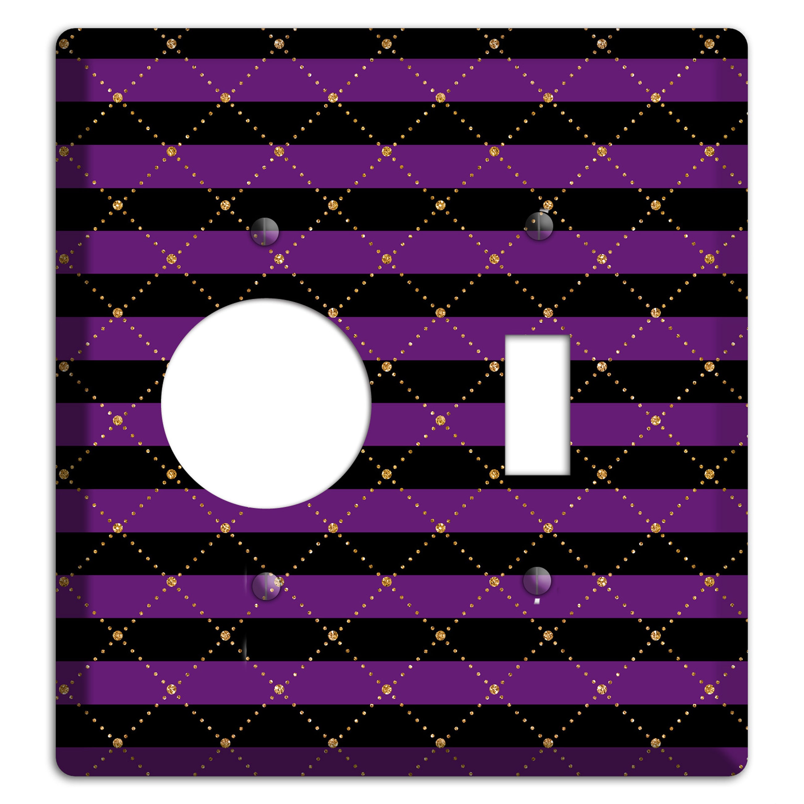Striped Harlequin Glow Receptacle / Toggle Wallplate