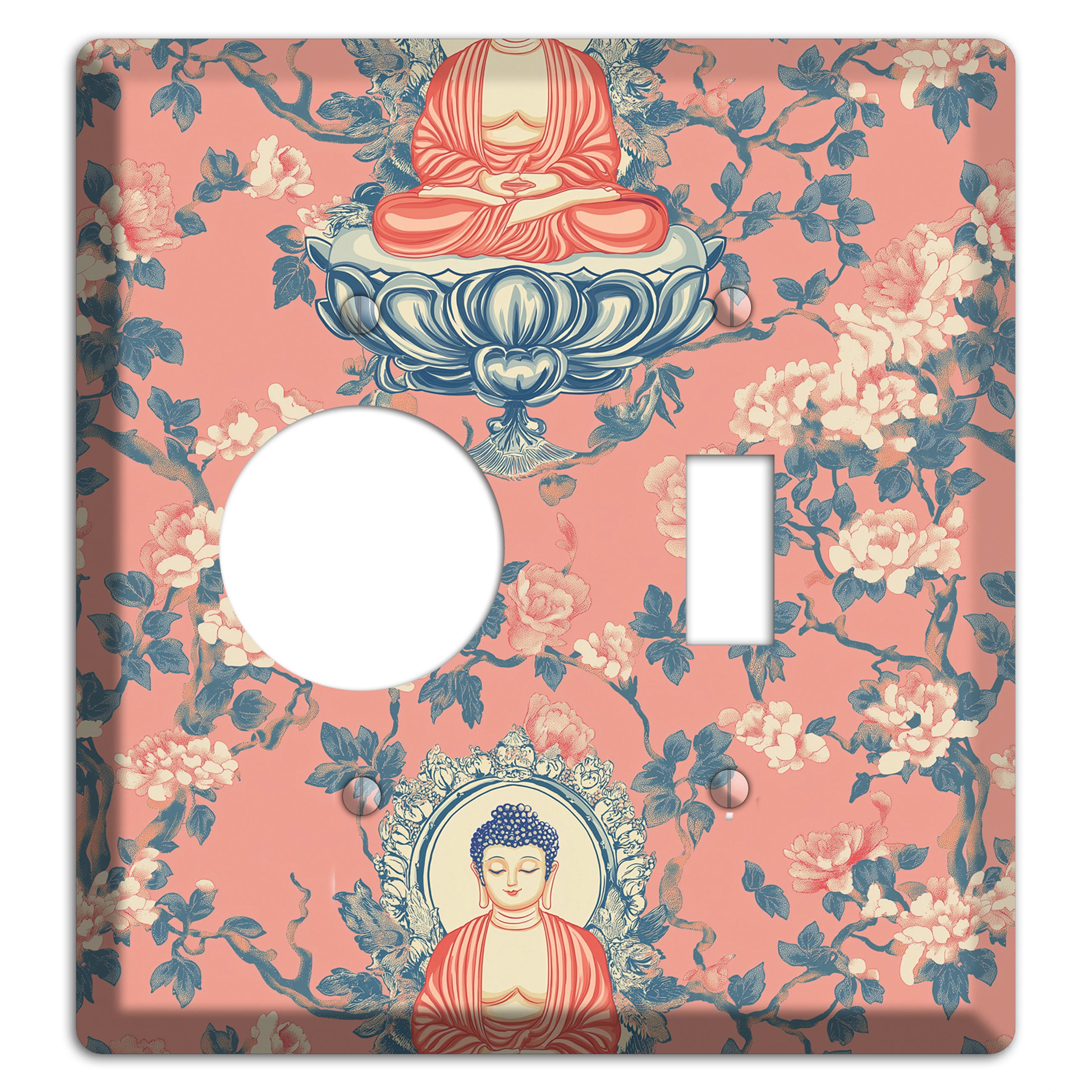 Lotus & Blossom Receptacle / Toggle Wallplate