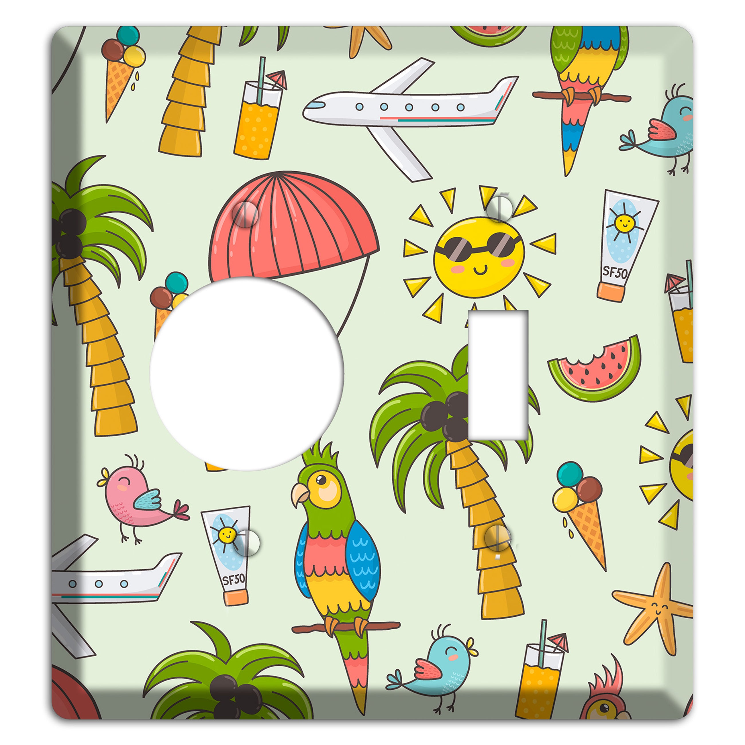 Tropical Vacation Receptacle / Toggle Wallplate