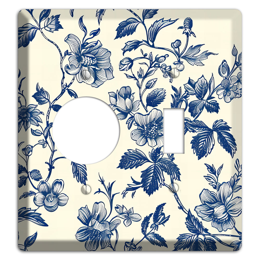 Garden Ink & Ivory Receptacle / Toggle Wallplate