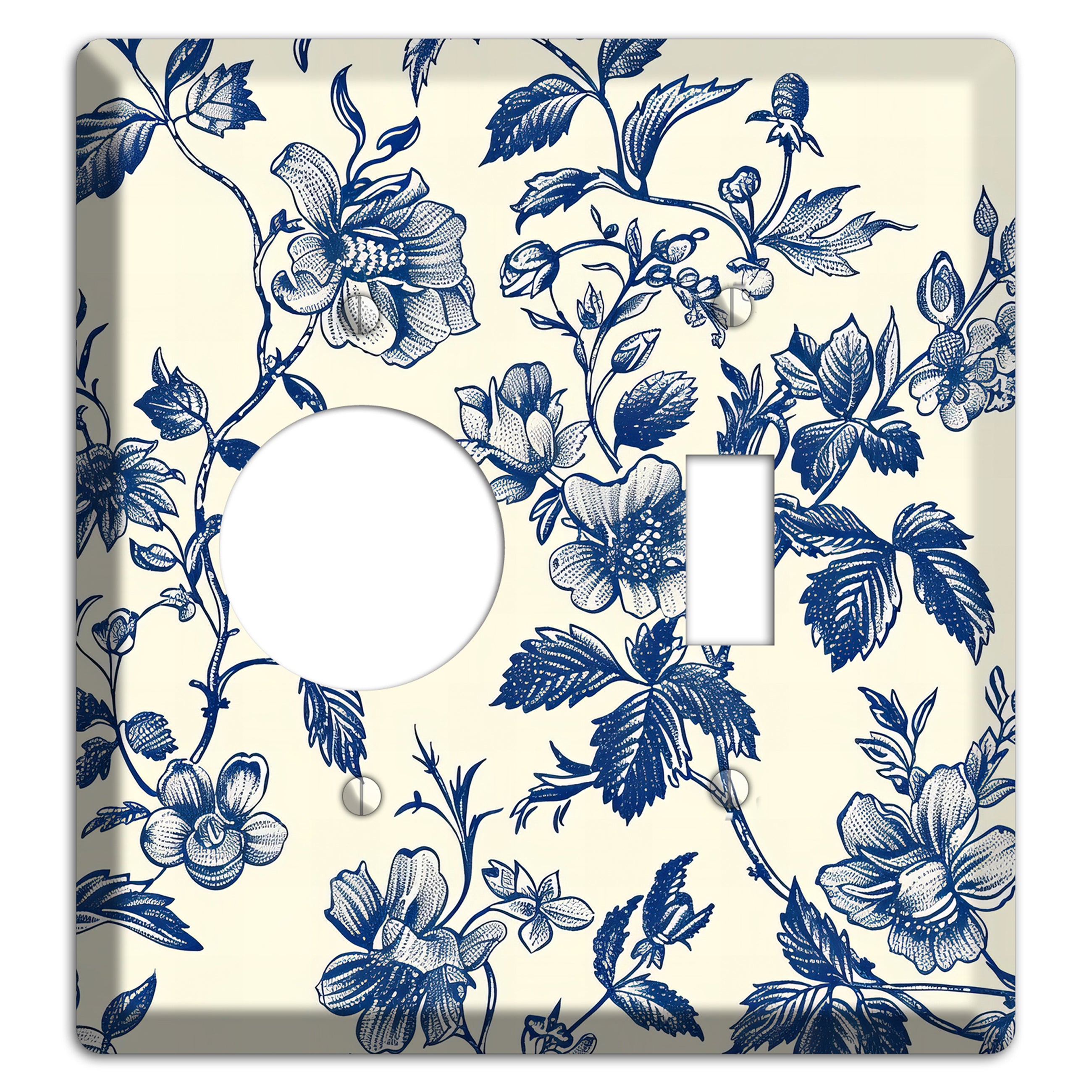 Garden Ink & Ivory Receptacle / Toggle Wallplate