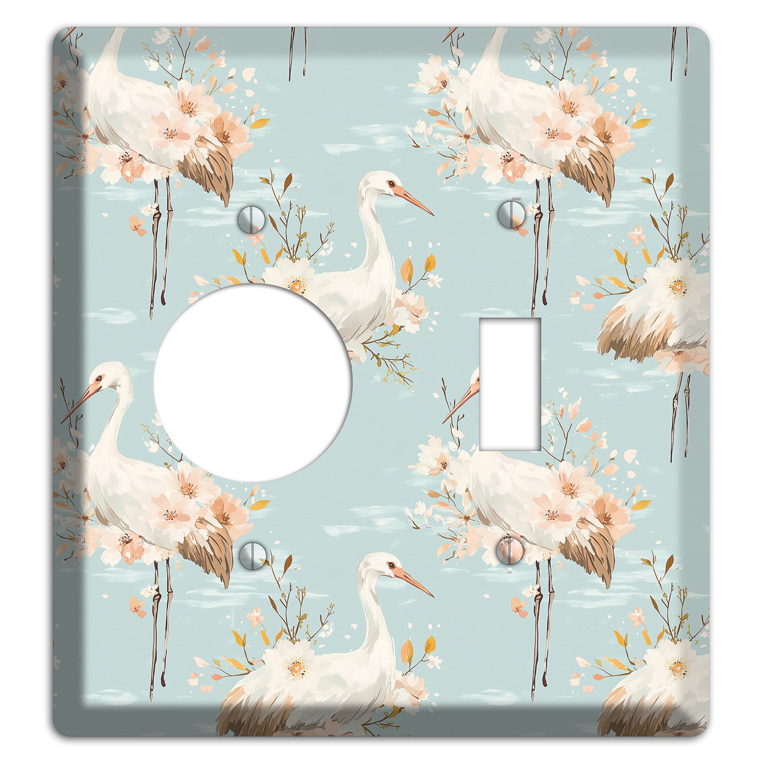 Celadon Crane Reverie Receptacle / Toggle Wallplate