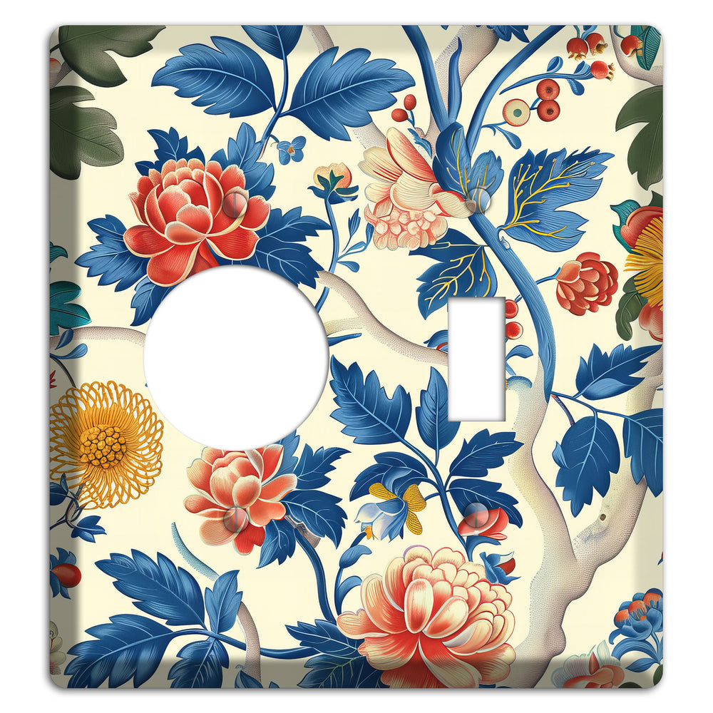Porcelain Garden Riot Receptacle / Toggle Wallplate