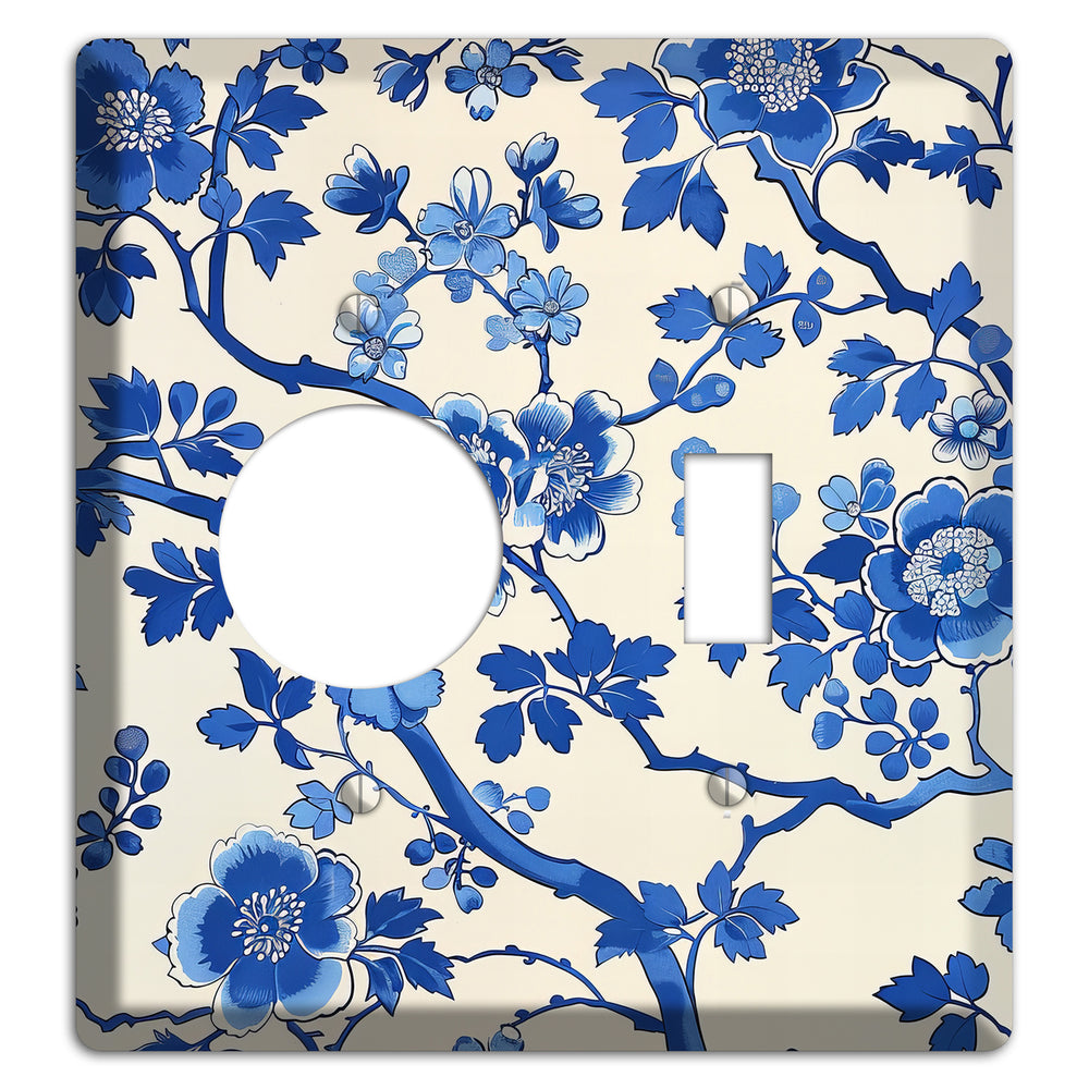 Porcelain Garden Bloom Receptacle / Toggle Wallplate