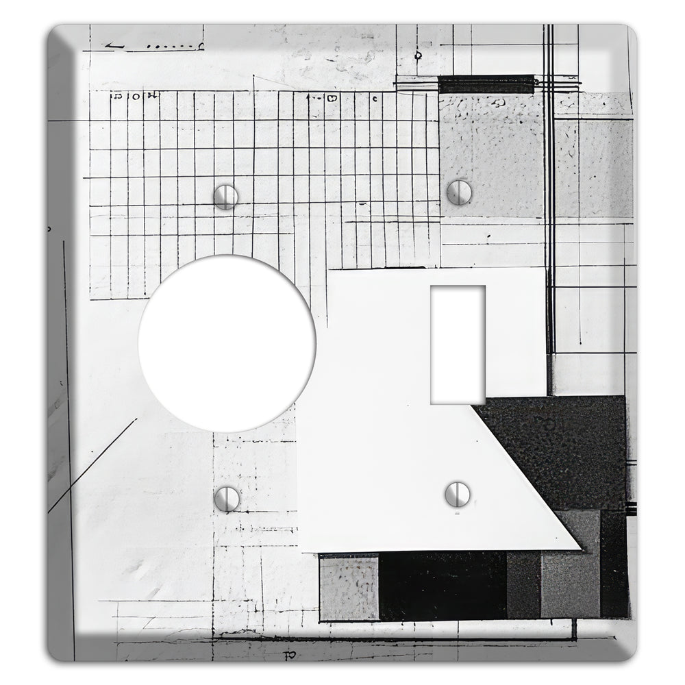 Blueprint Palimpsest Receptacle / Toggle Wallplate