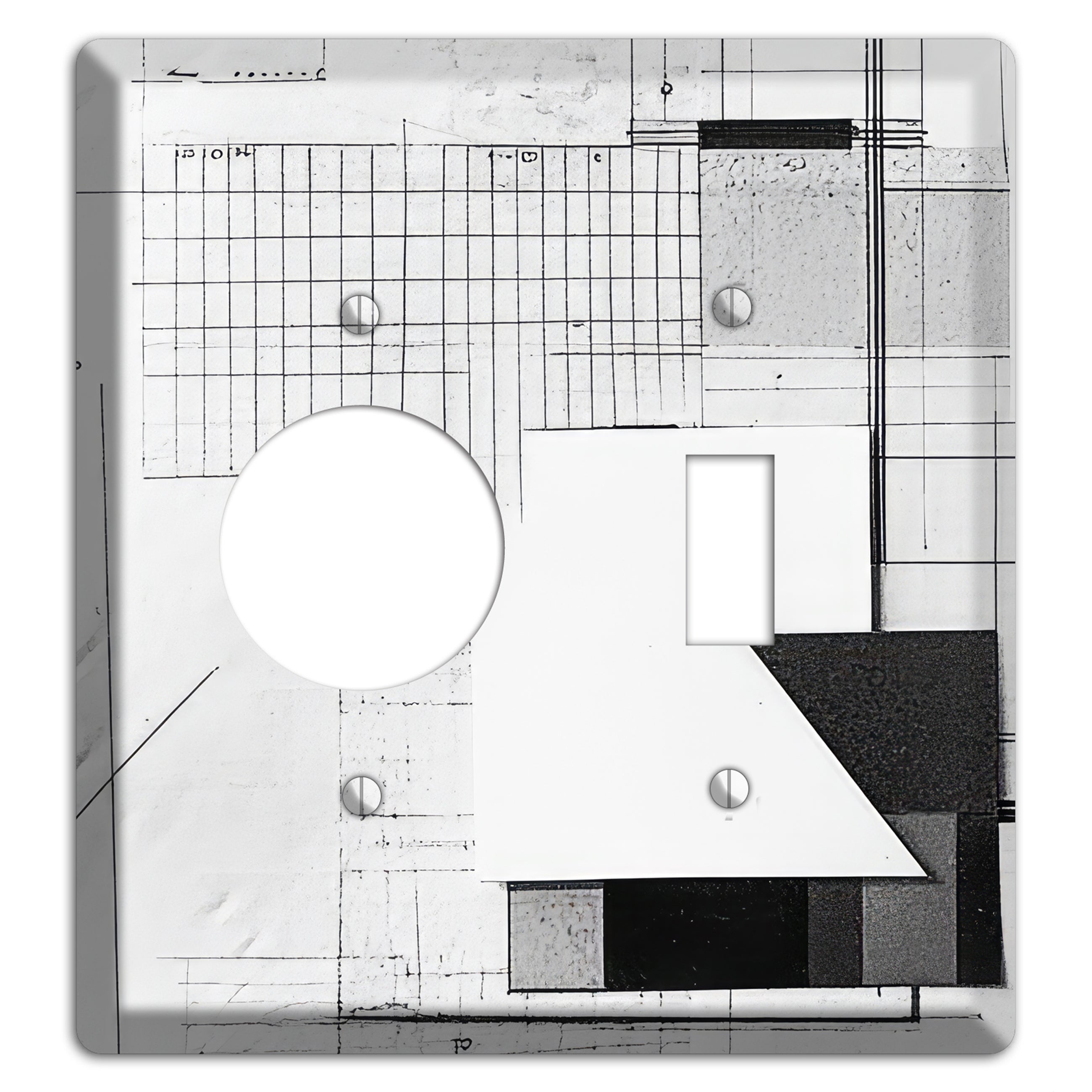 Blueprint Palimpsest Receptacle / Toggle Wallplate