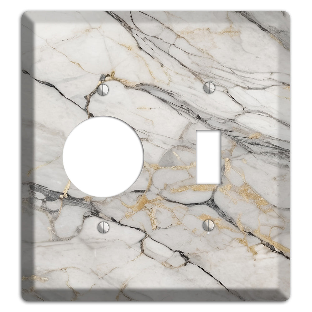 Roman Coffee Marble Receptacle / Toggle Wallplate