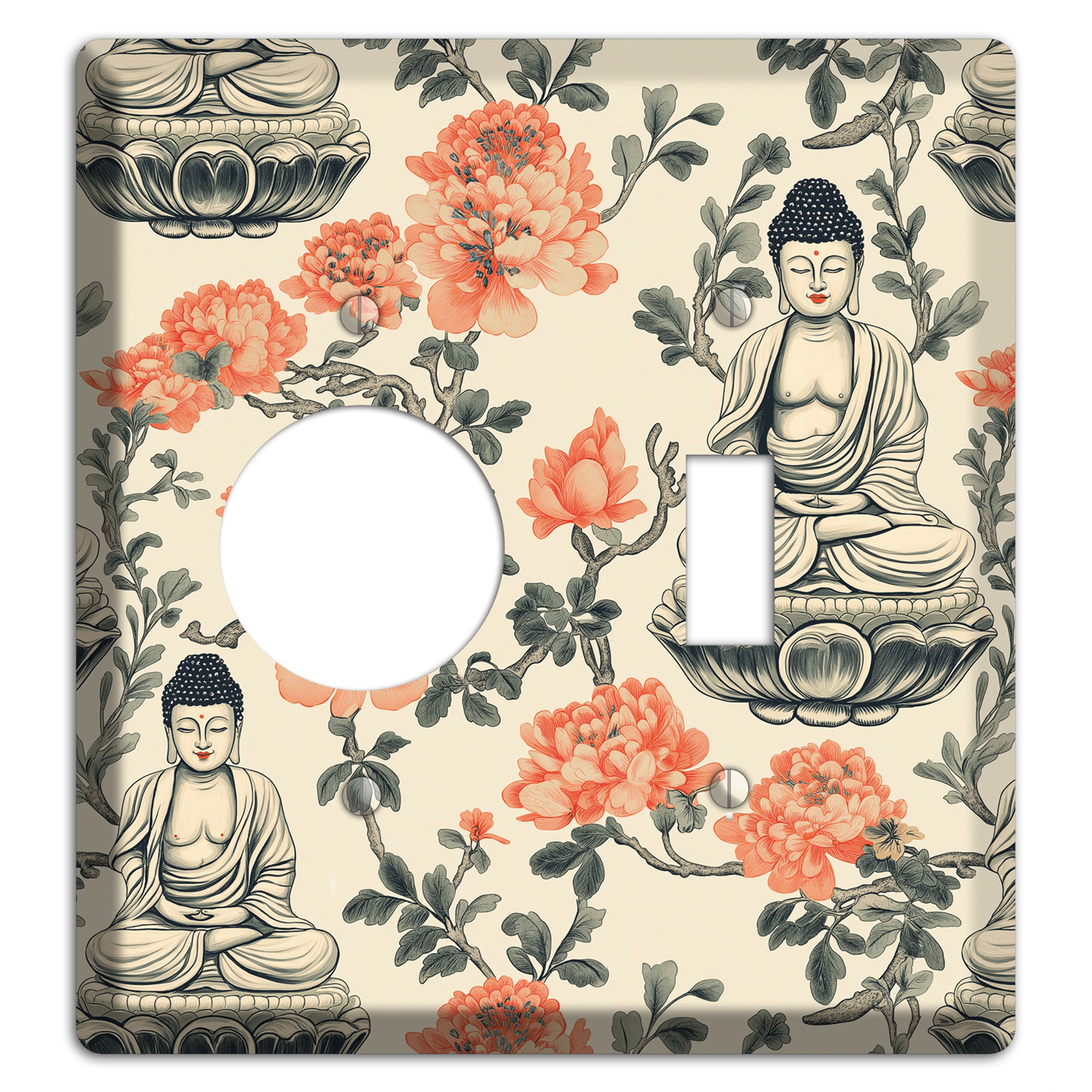 Lotus & Ember Receptacle / Toggle Wallplate