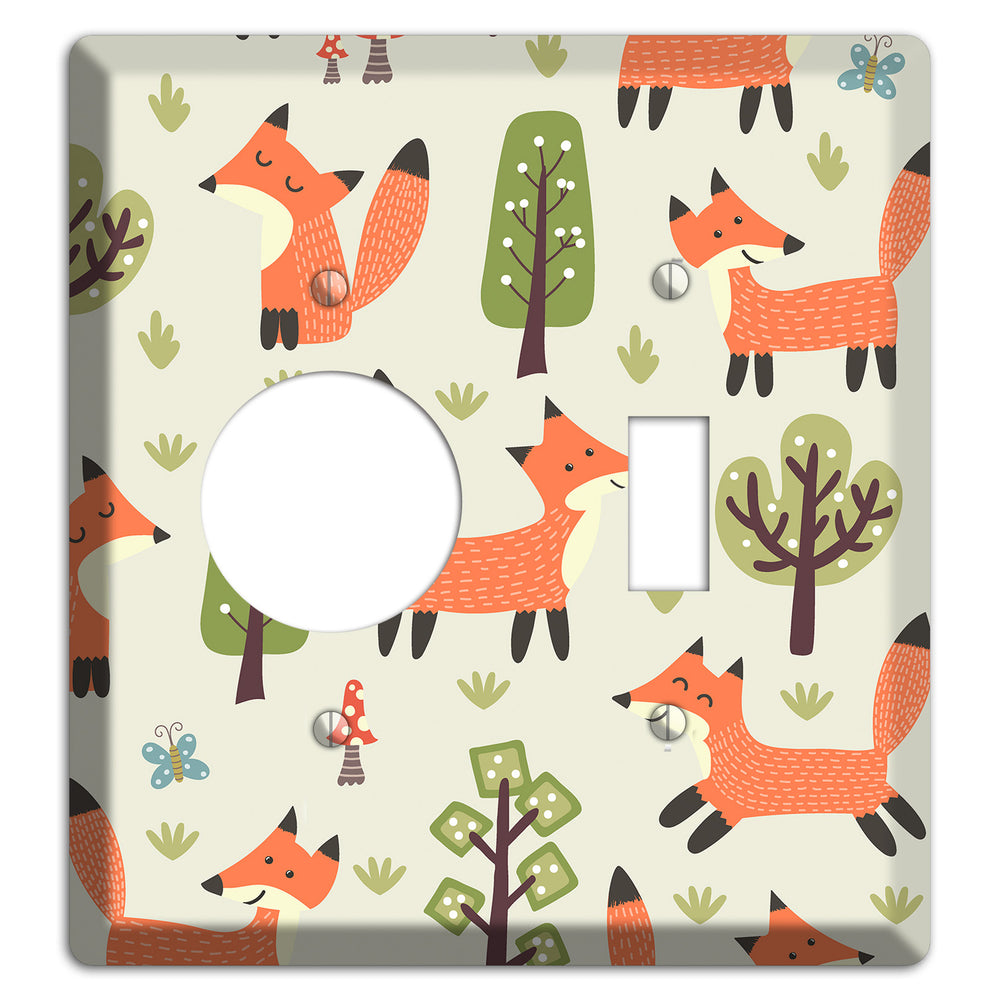 Fox & Forest (Olive) Receptacle / Toggle Wallplate