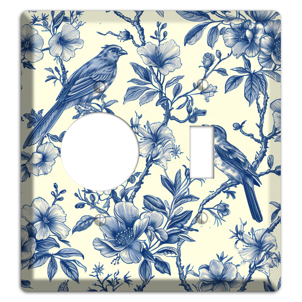 Porcelain Garden Song Receptacle / Toggle Wallplate
