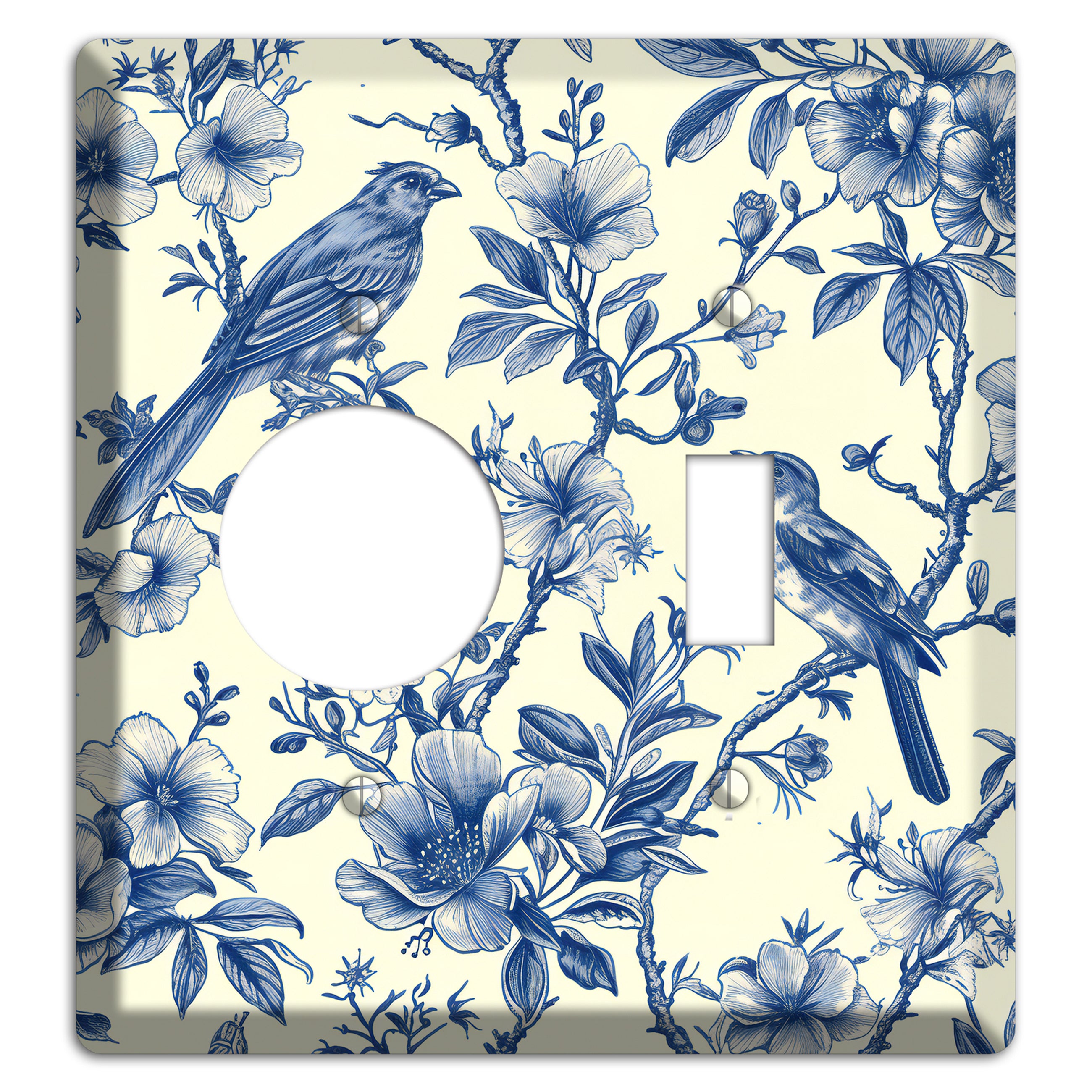 Porcelain Garden Song Receptacle / Toggle Wallplate