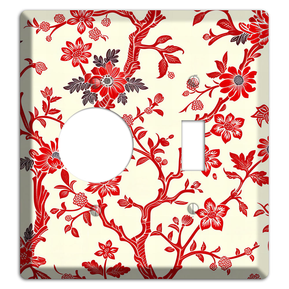 Crimson Branch & Bloom Receptacle / Toggle Wallplate