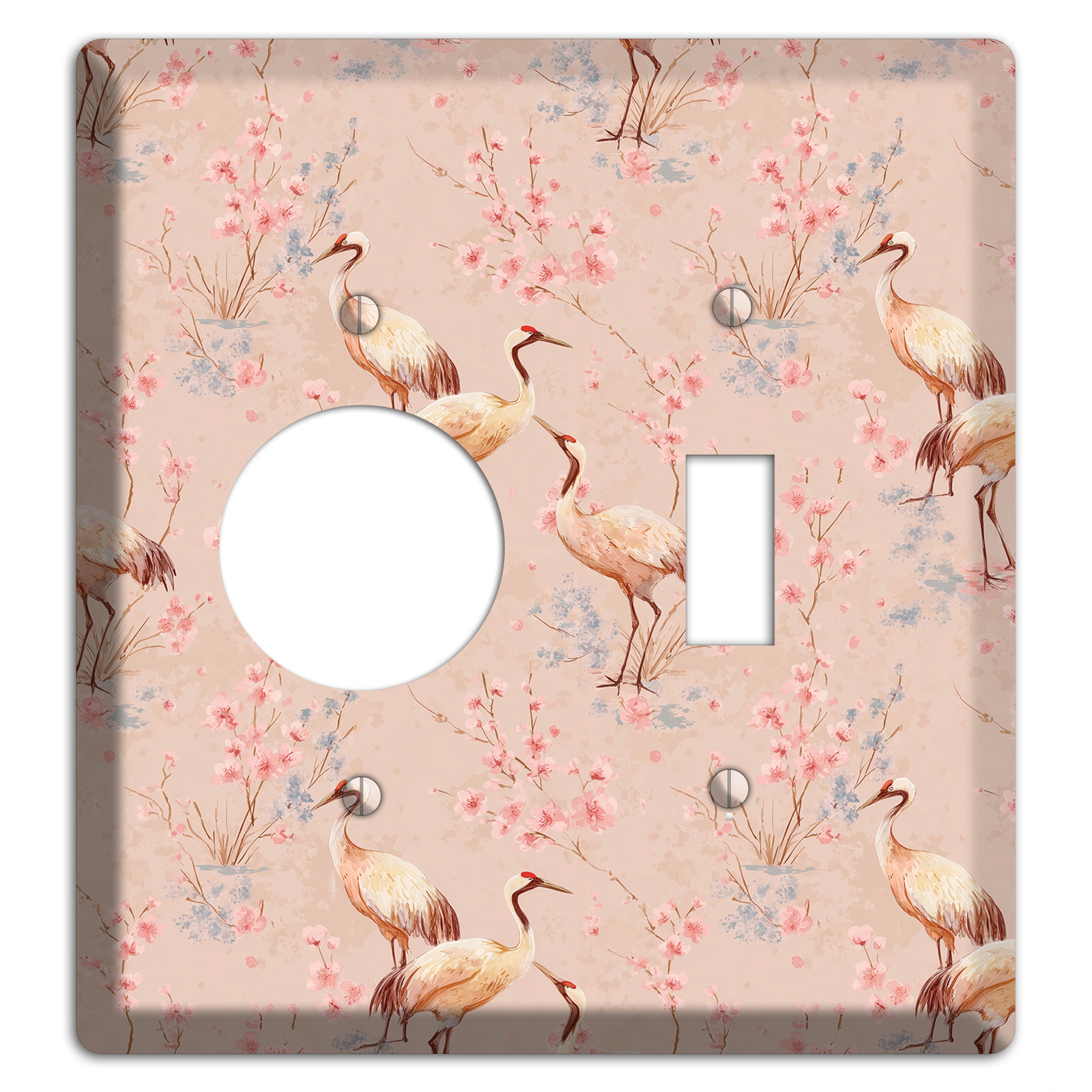 Blush Sakura Passage Receptacle / Toggle Wallplate