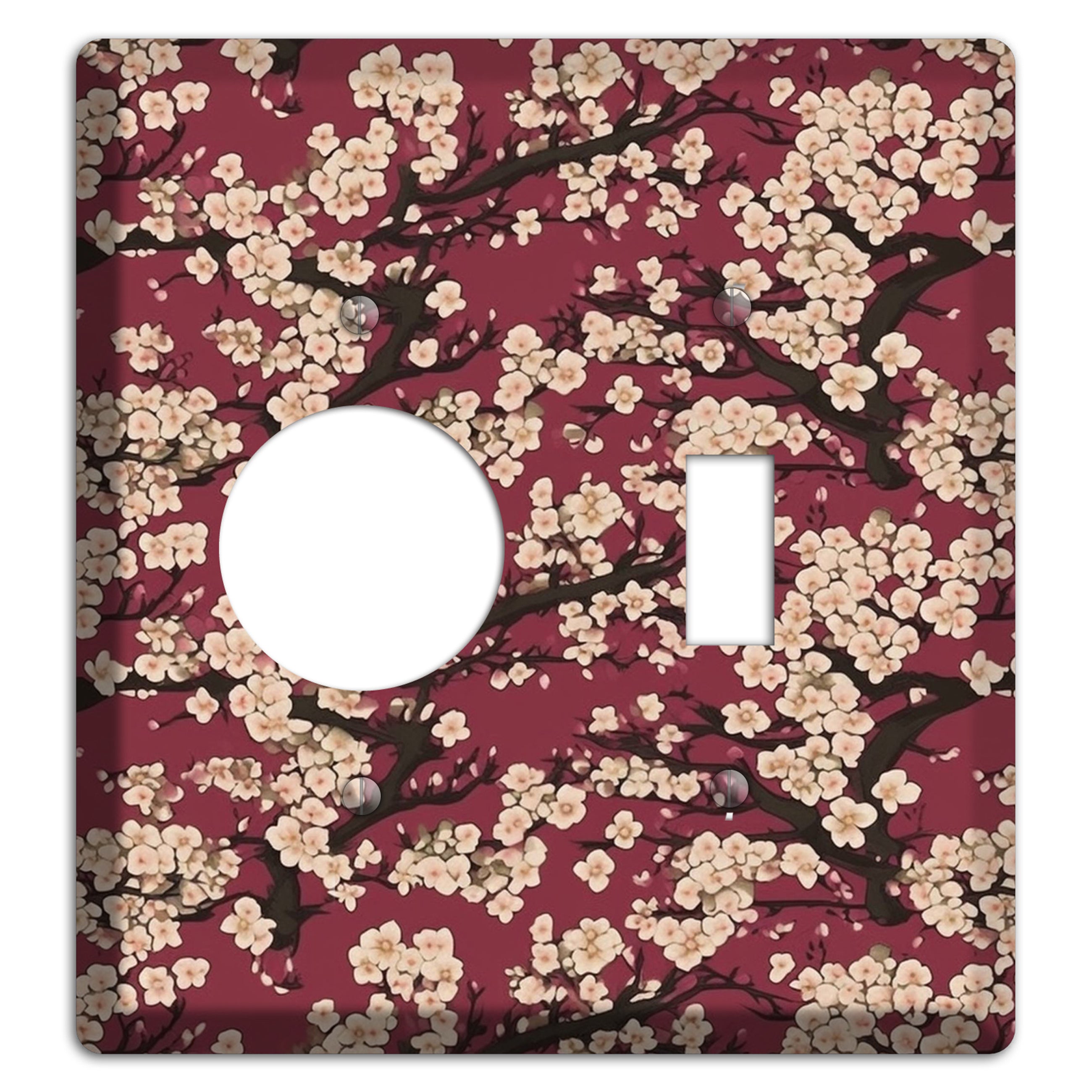 Crimson Plum Drift Receptacle / Toggle Wallplate