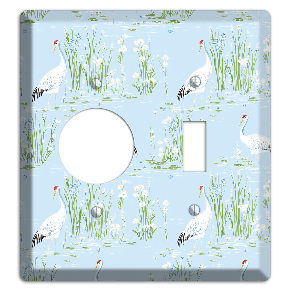 Azure Crane Sanctuary Receptacle / Toggle Wallplate
