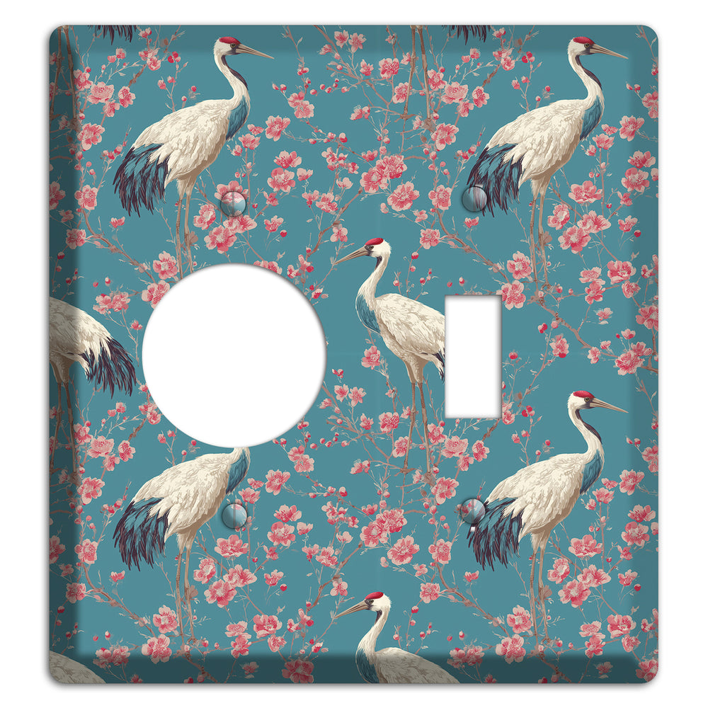 Azure Blossom Vigil Receptacle / Toggle Wallplate