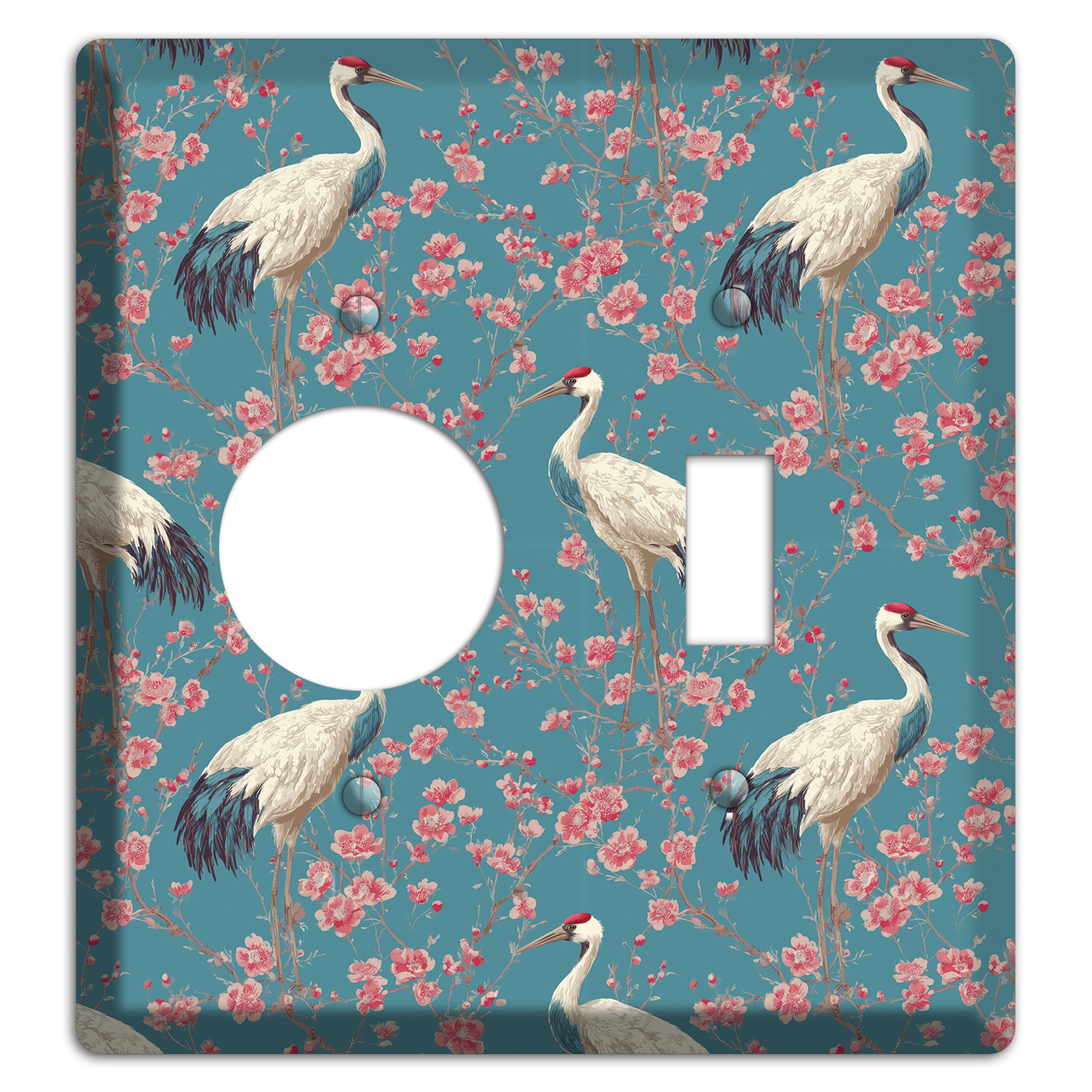 Azure Blossom Vigil Receptacle / Toggle Wallplate