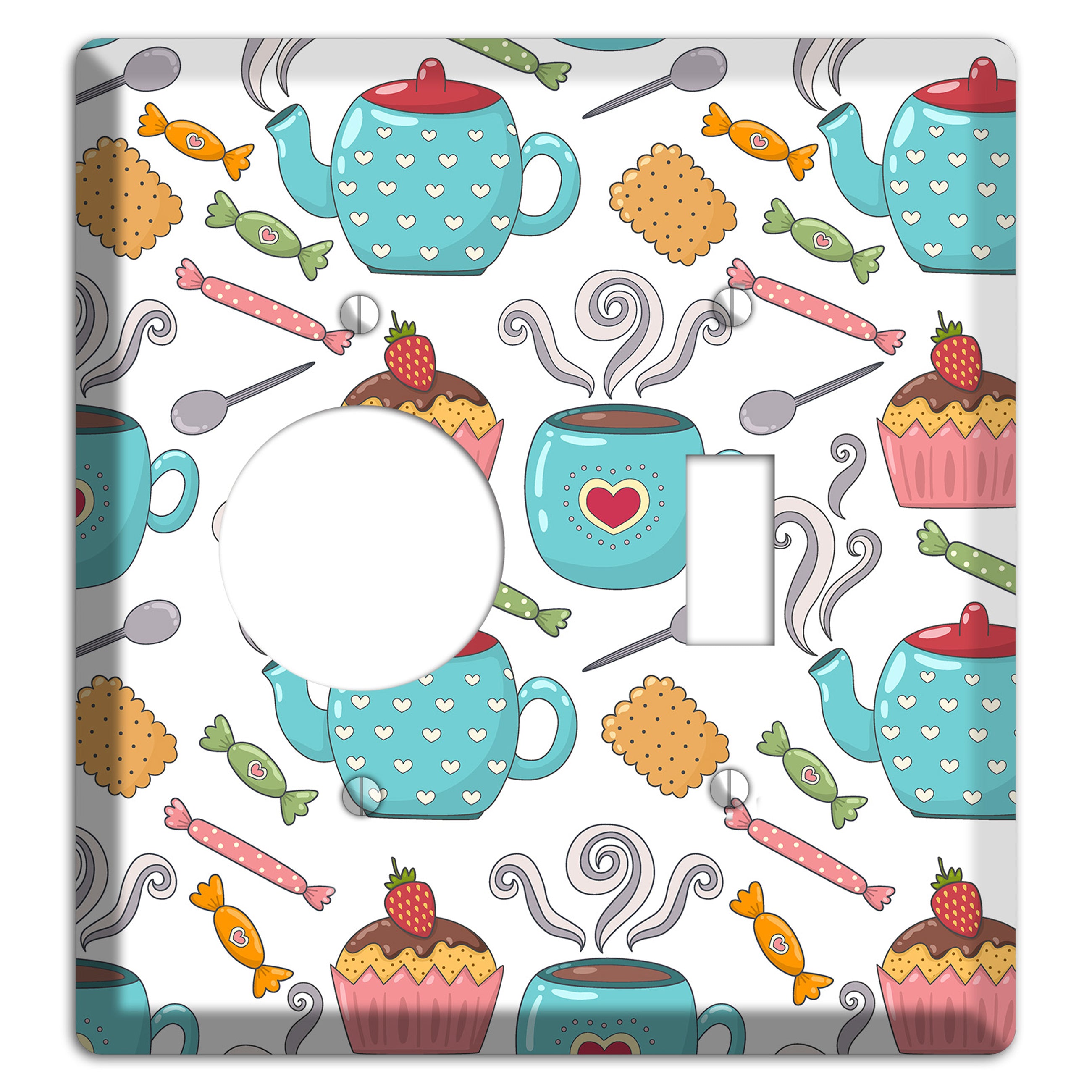 Sweet Tea Party (White) Receptacle / Toggle Wallplate