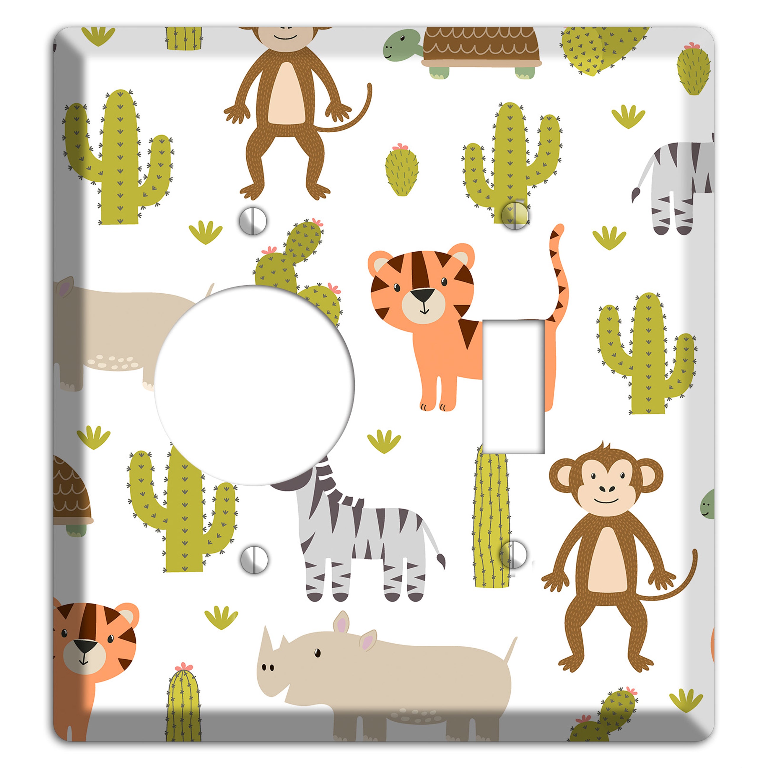 Safari Critters (White) Receptacle / Toggle Wallplate