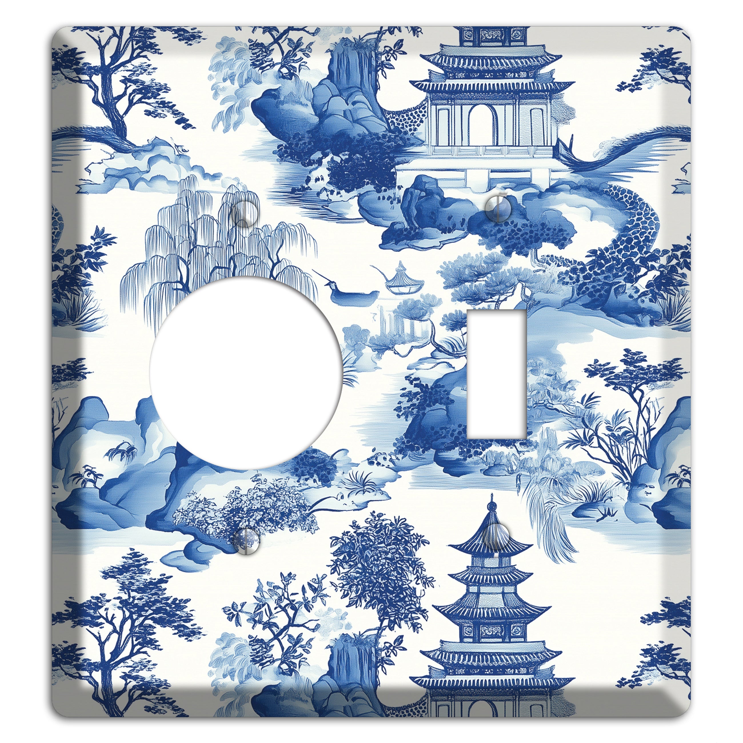 Willow & Pagoda Receptacle / Toggle Wallplate