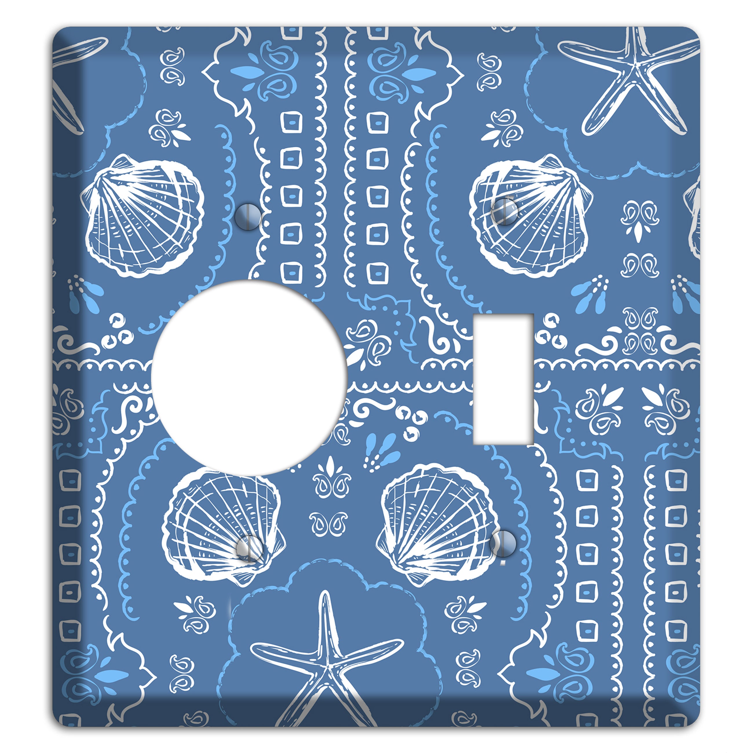 Cerulean Bandana Shore Receptacle / Toggle Wallplate