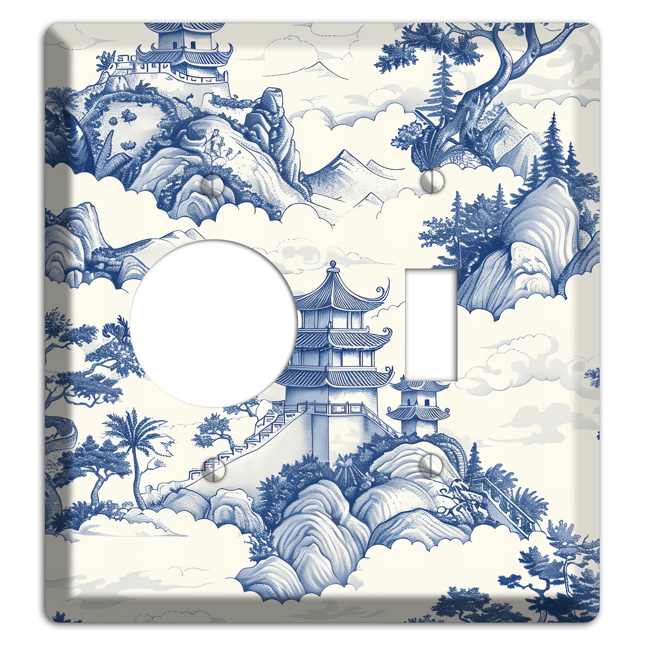 Celestial Pagoda Mist Receptacle / Toggle Wallplate