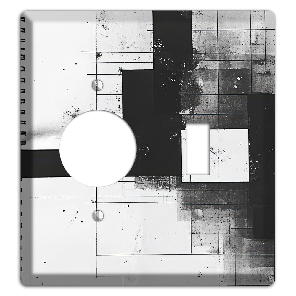 Fractured Blueprint Receptacle / Toggle Wallplate