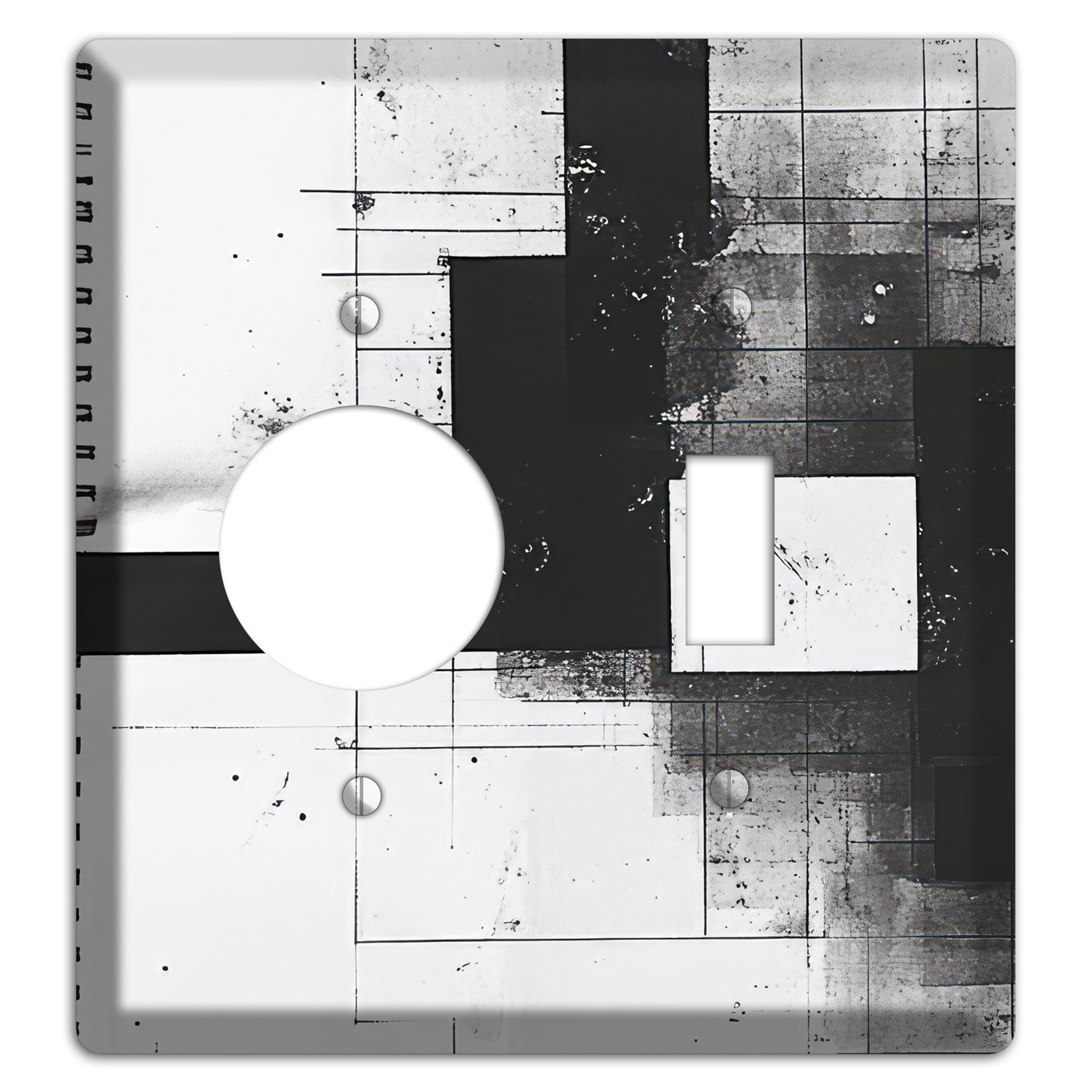 Fractured Blueprint Receptacle / Toggle Wallplate
