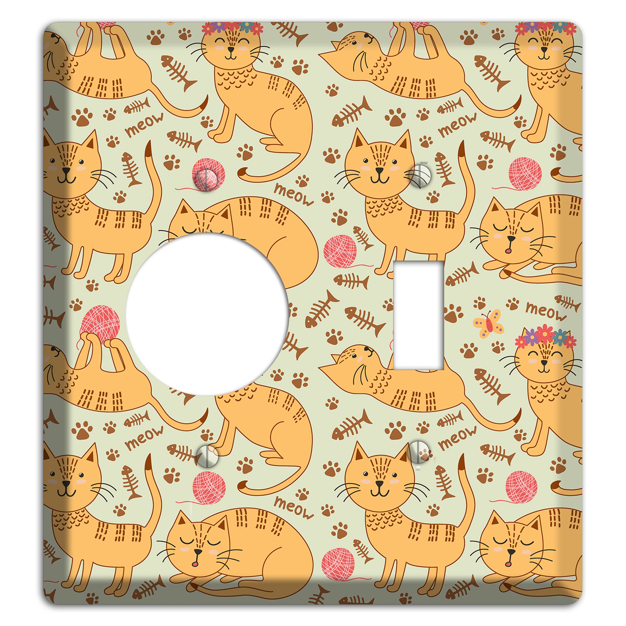 Meow Mix (Beige) Receptacle / Toggle Wallplate