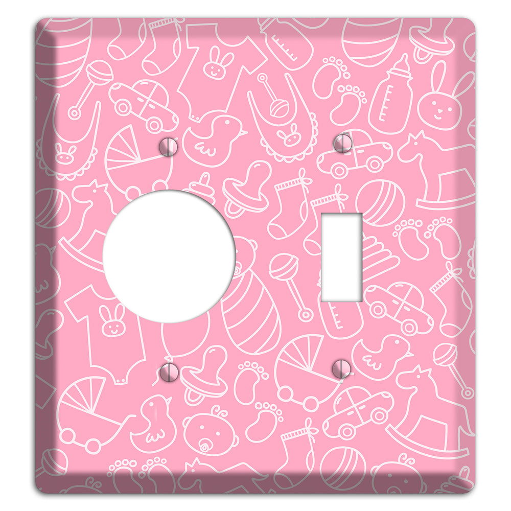Line Art Baby Pink Receptacle / Toggle Wallplate