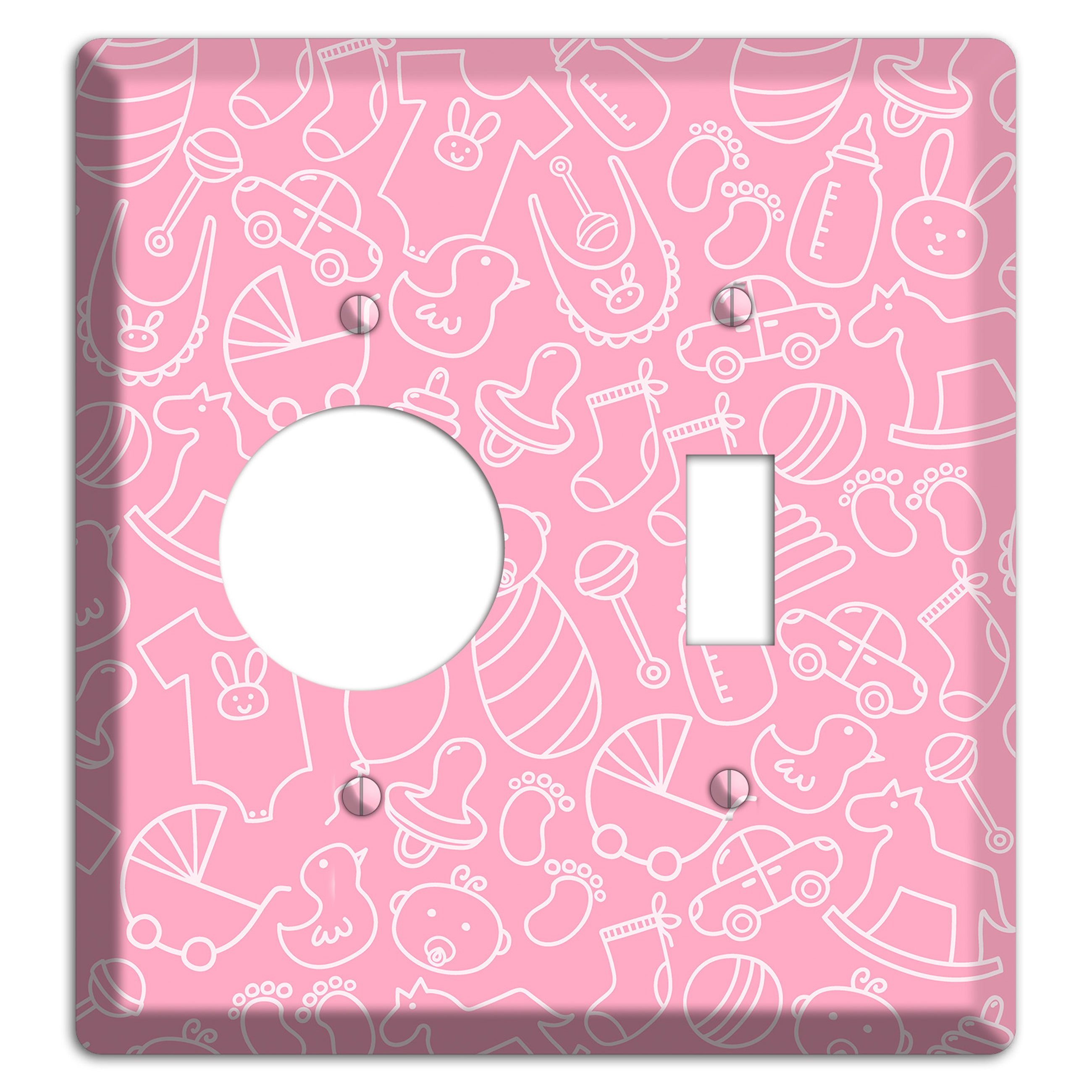 Line Art Baby Pink Receptacle / Toggle Wallplate