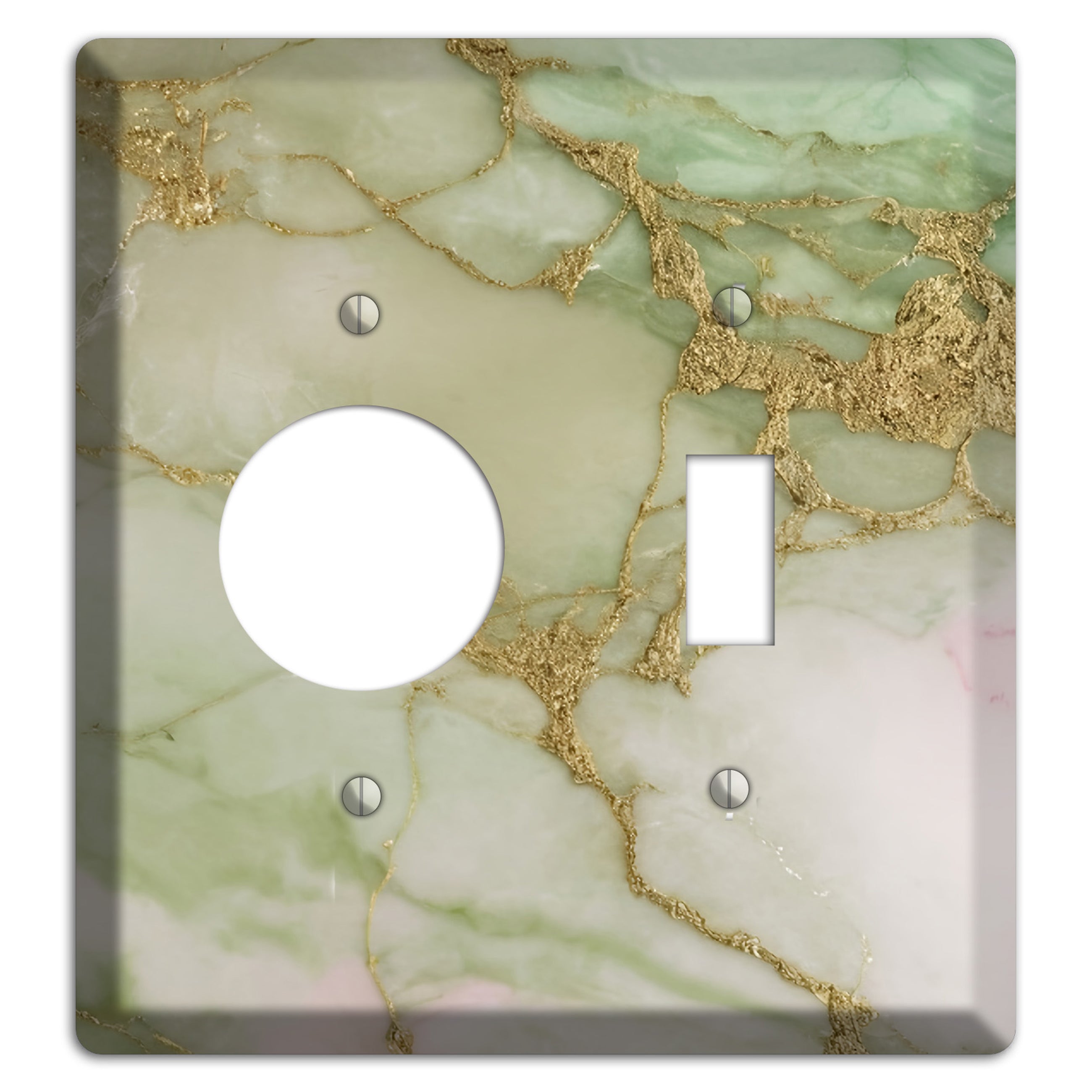 Swamp Green Marble Receptacle / Toggle Wallplate