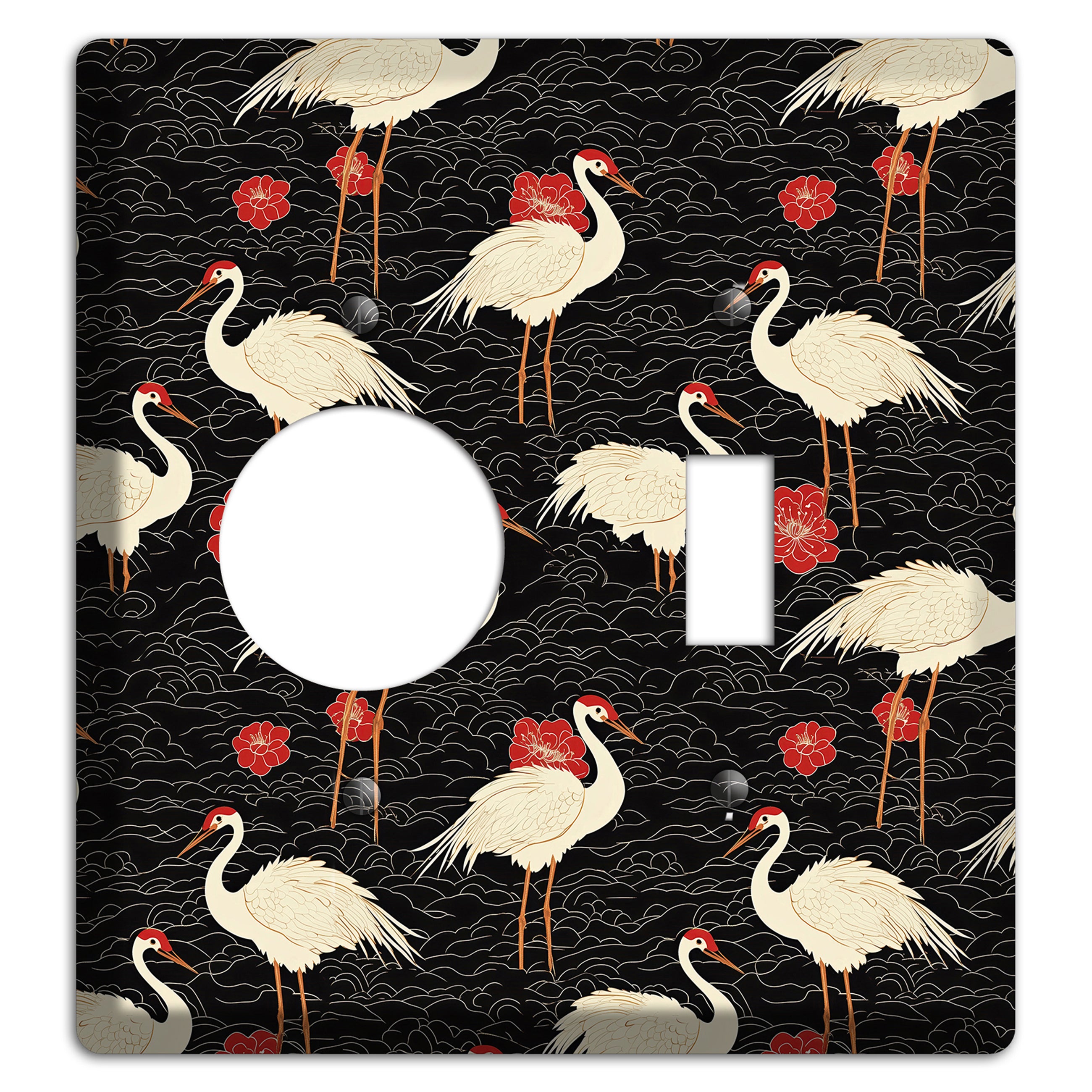 Ebony Crane Vigil Receptacle / Toggle Wallplate
