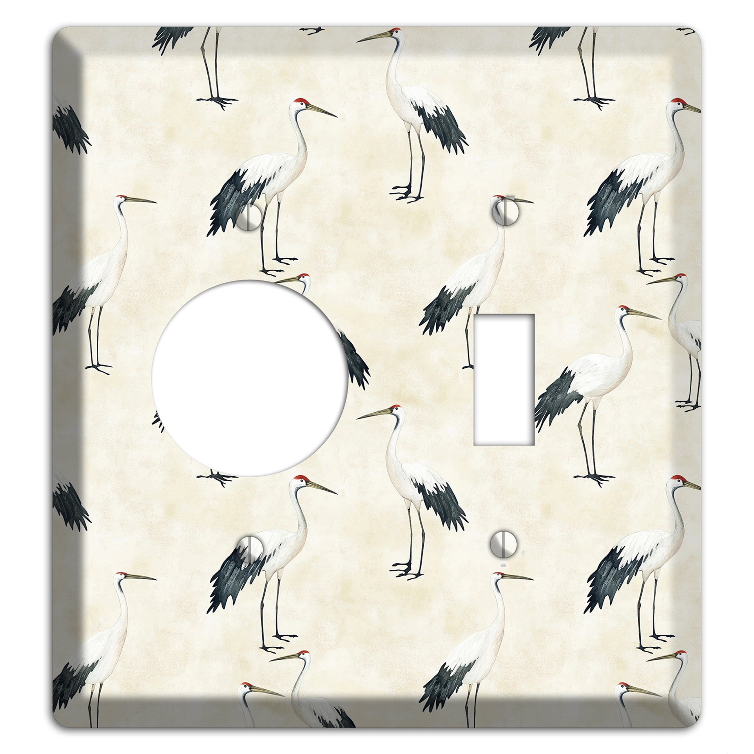 Pearl Crane Garden Receptacle / Toggle Wallplate