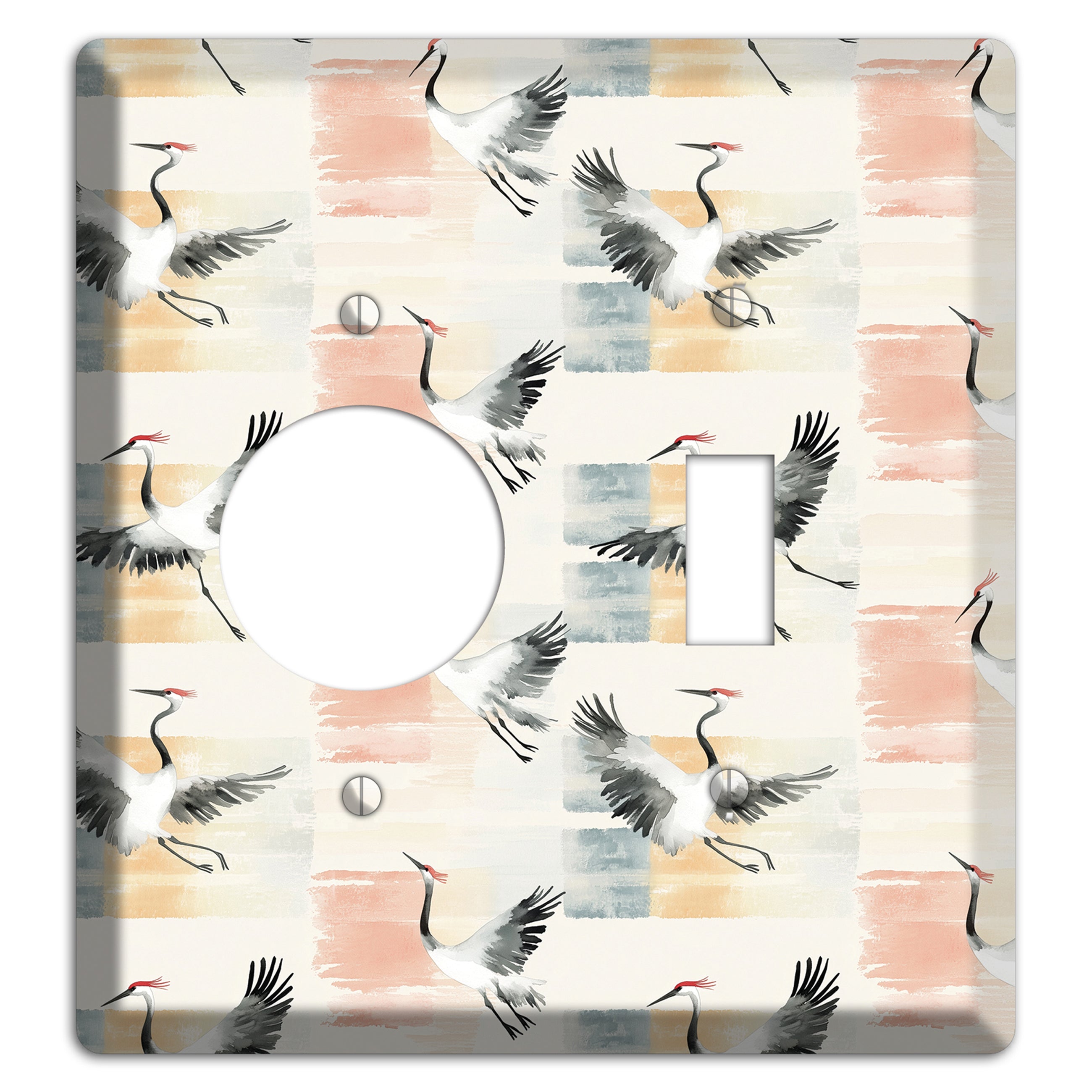 Blush Patchwork Flight Receptacle / Toggle Wallplate