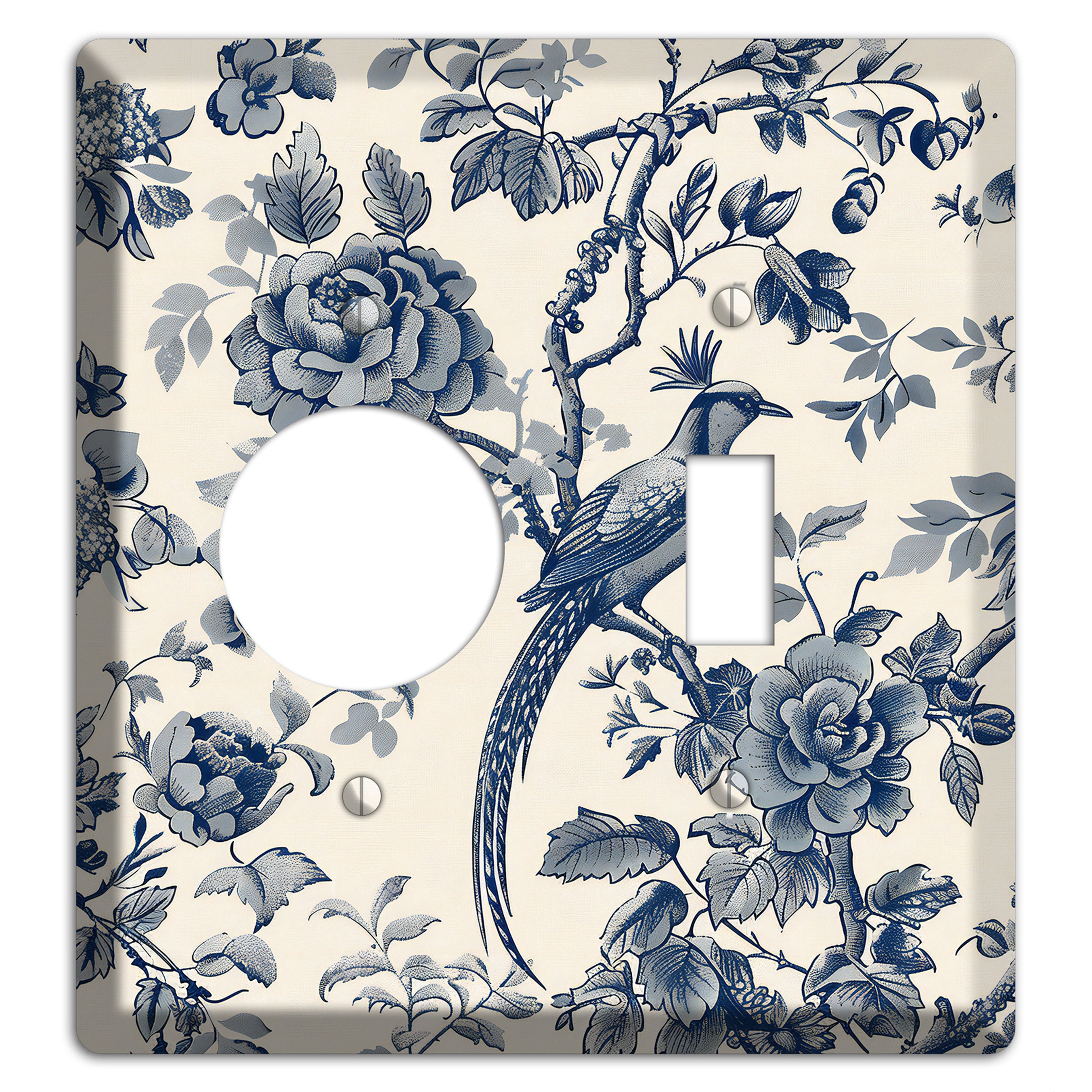 Pheasant & Peony Receptacle / Toggle Wallplate