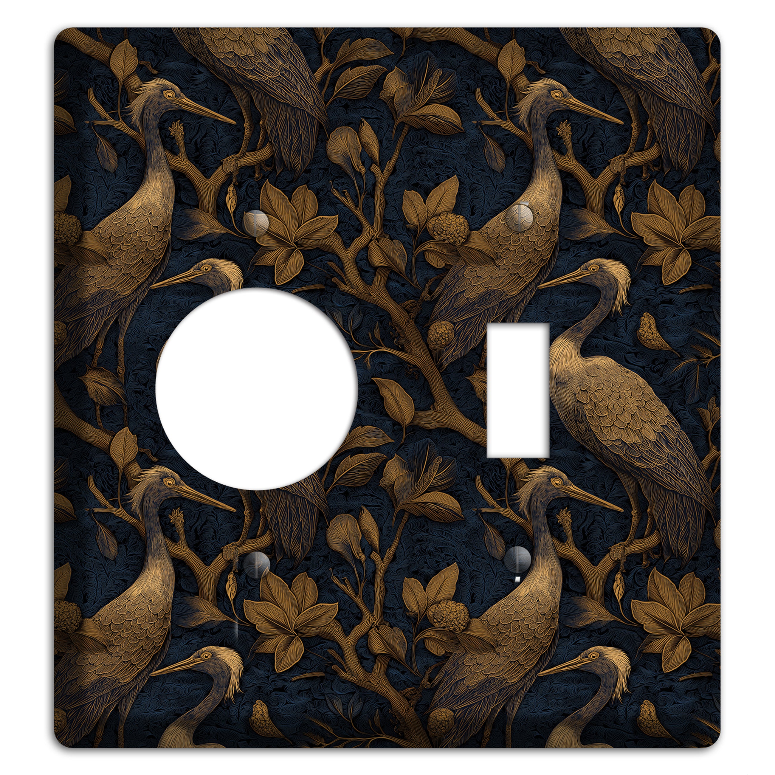 Gilded Heron Dusk Receptacle / Toggle Wallplate