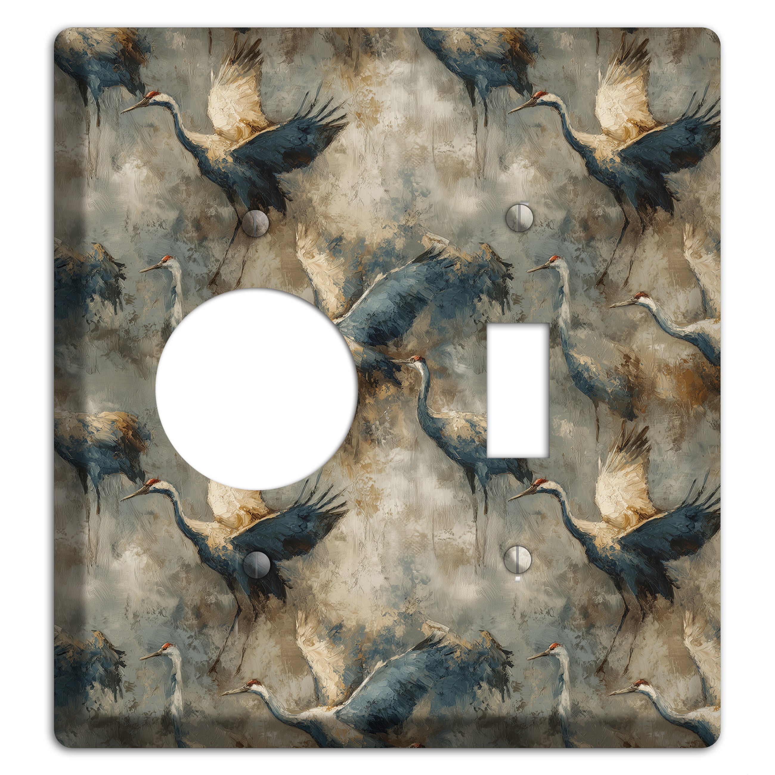 Slate Crane Migration Receptacle / Toggle Wallplate