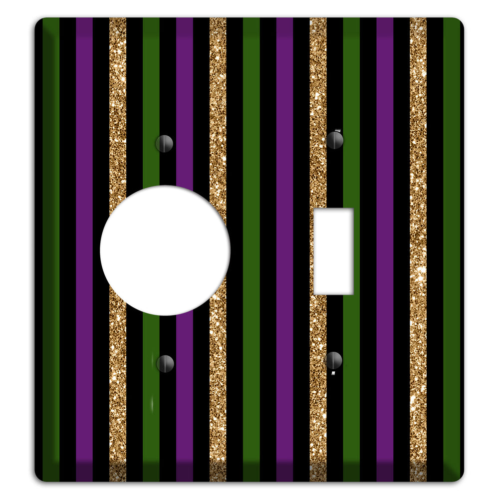 Carnival Stripes: Noir Receptacle / Toggle Wallplate