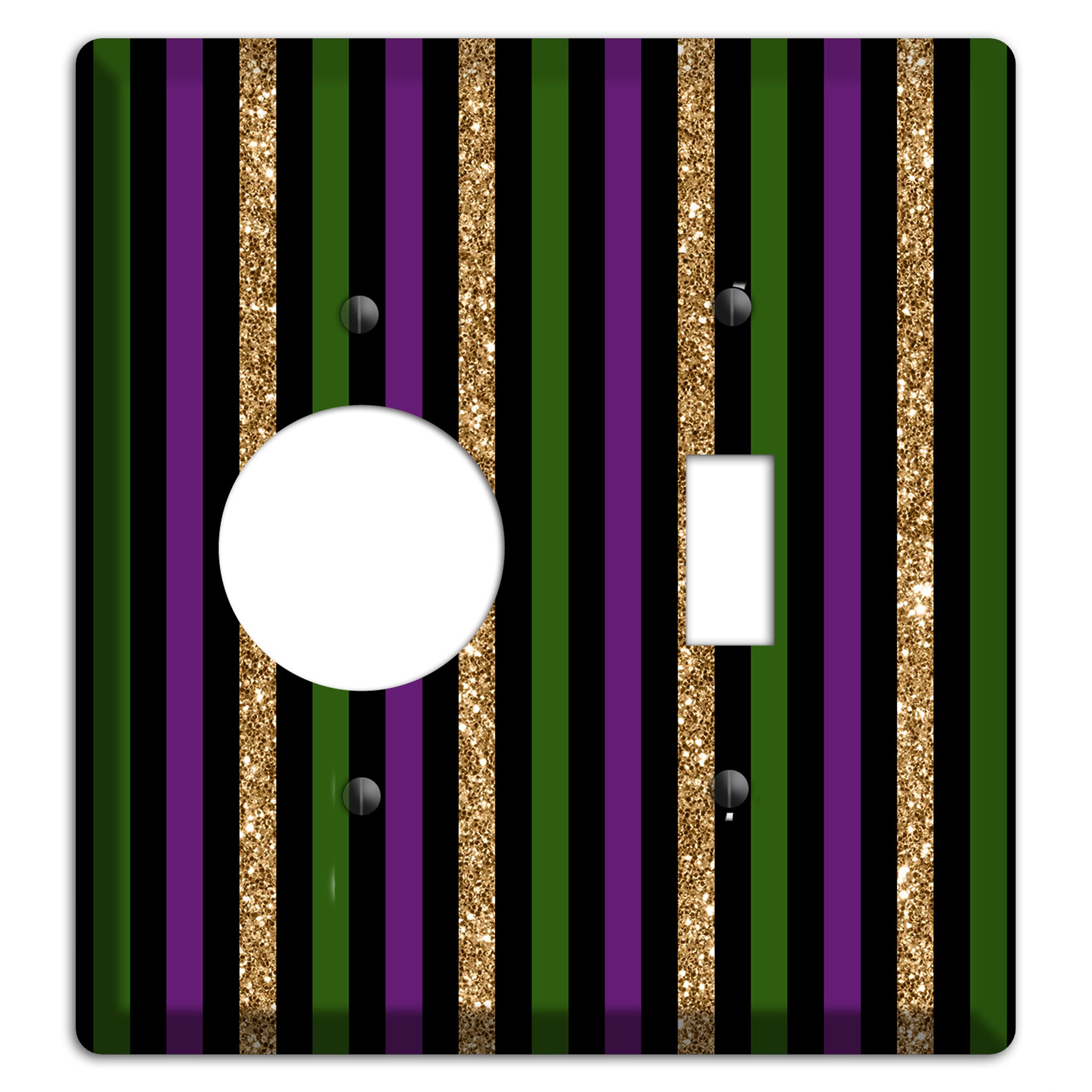 Carnival Stripes: Noir Receptacle / Toggle Wallplate