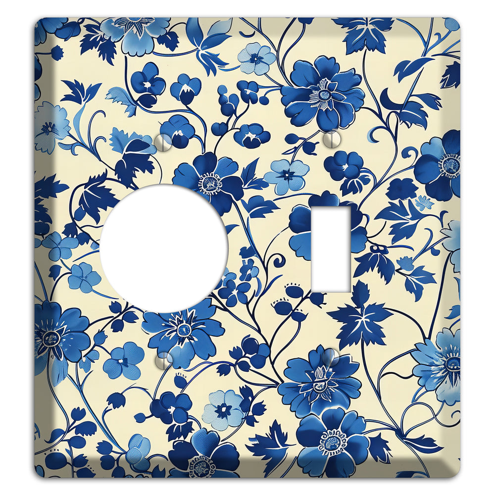 Porcelain Garden Riot Receptacle / Toggle Wallplate