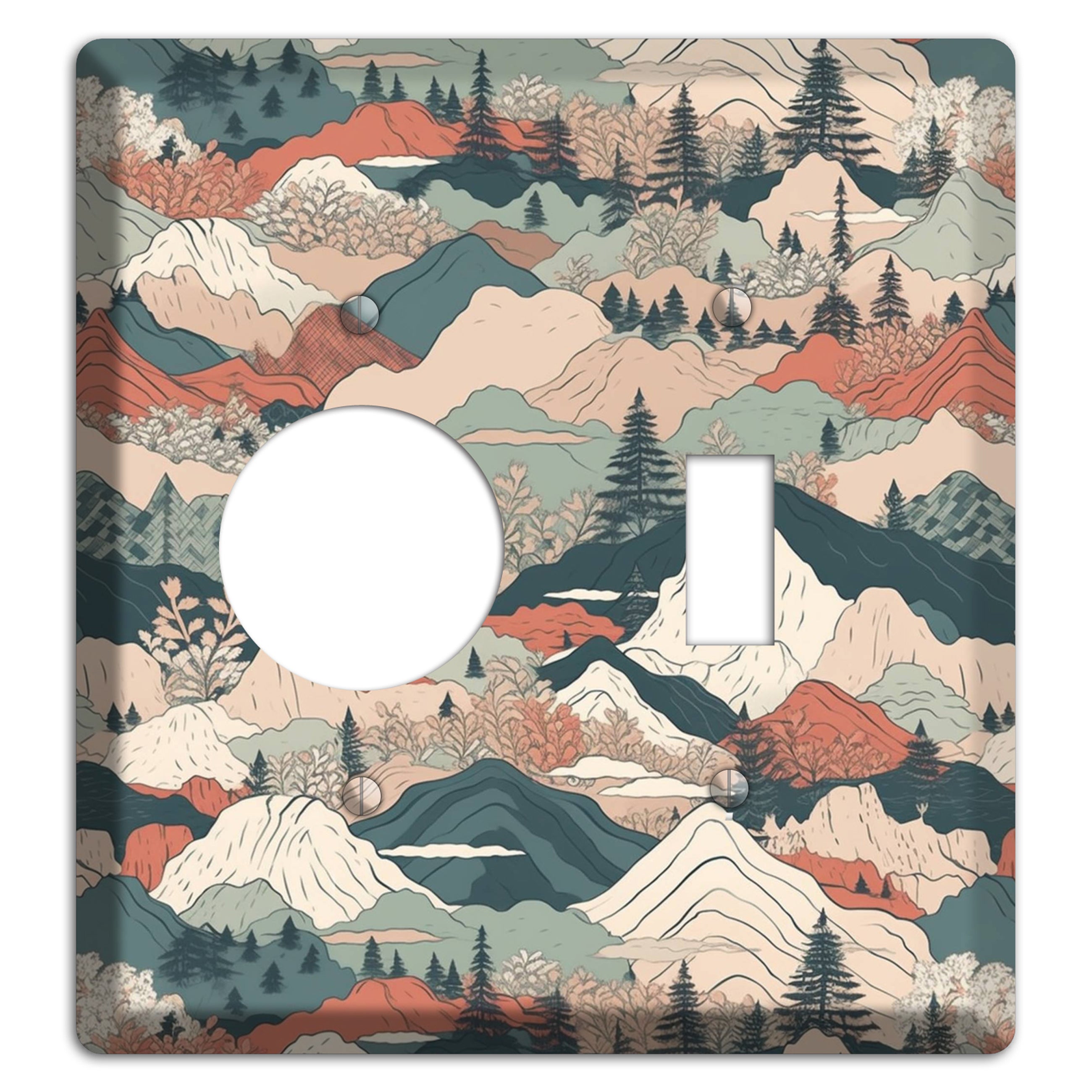 Alpine Paper Trail Receptacle / Toggle Wallplate