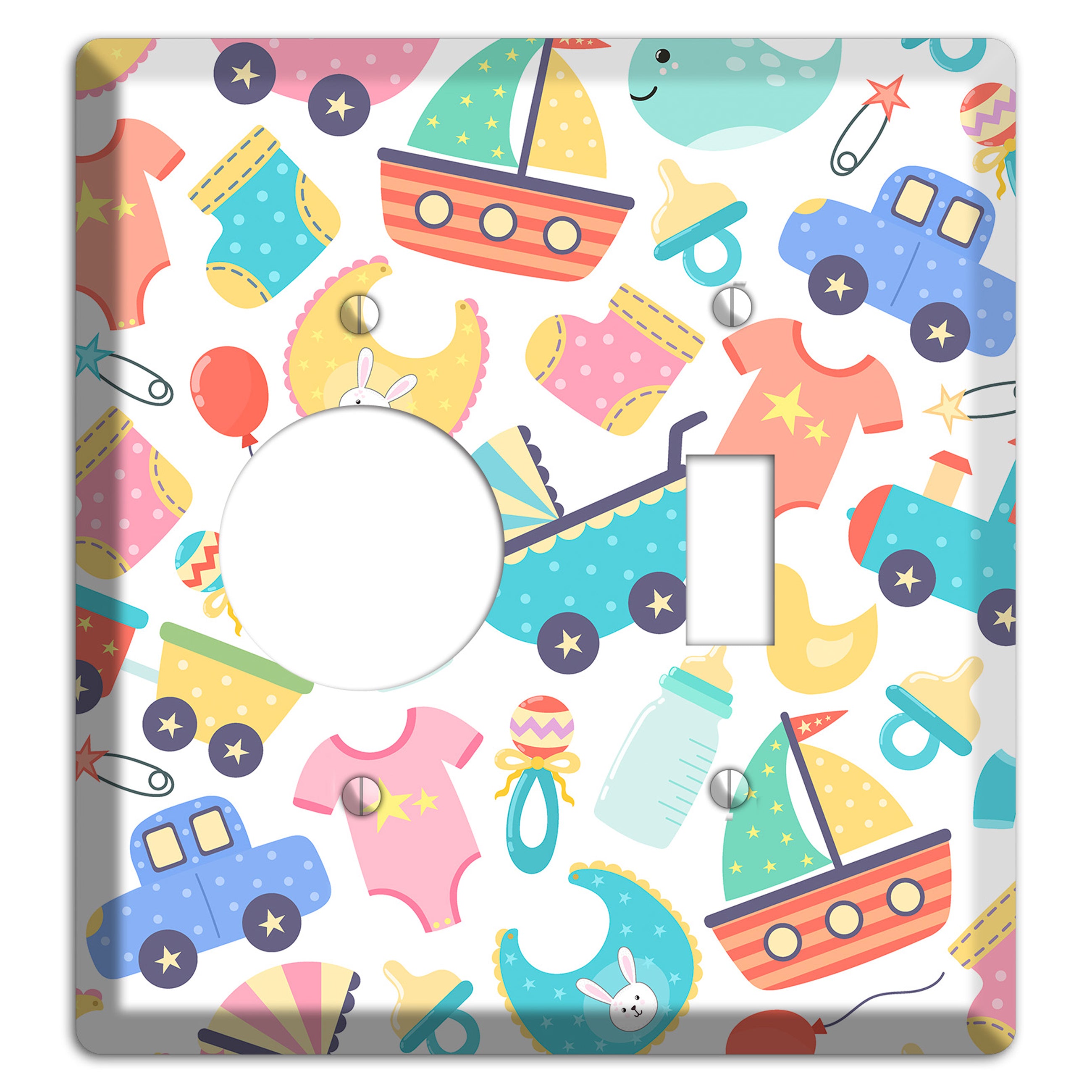 Baby Parade (White) Receptacle / Toggle Wallplate