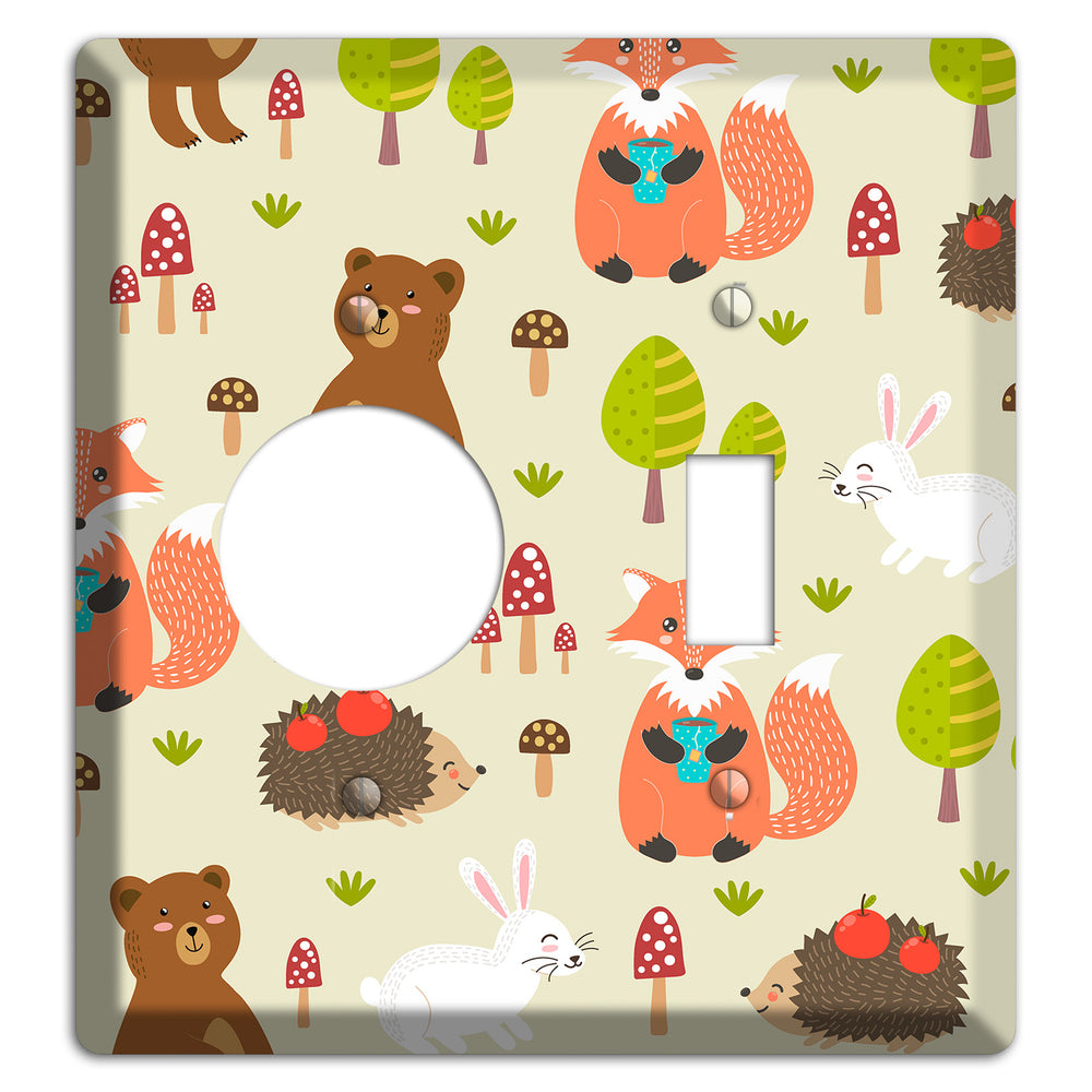 Forest Critters (Beige) Receptacle / Toggle Wallplate