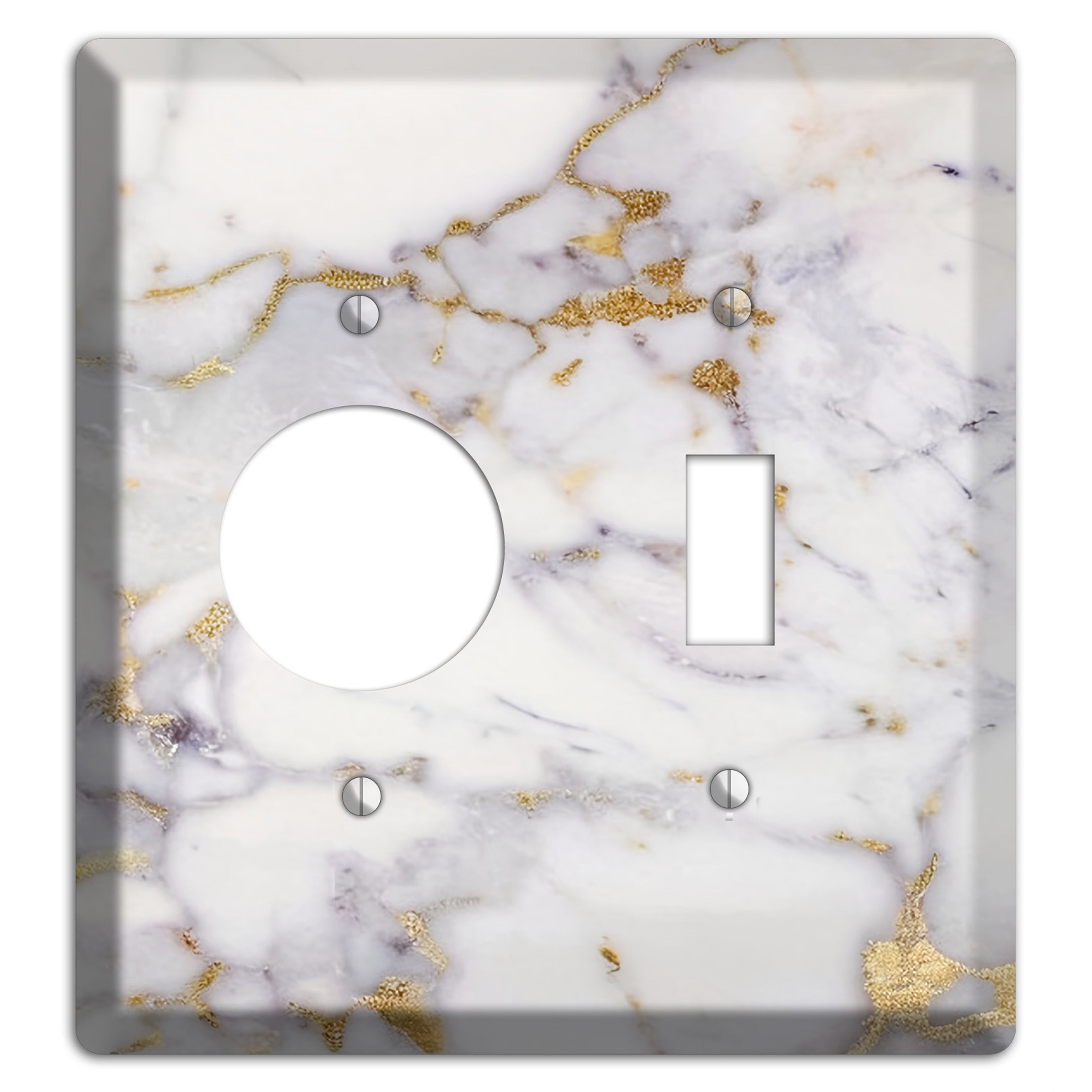 Metallic Bronze Marble Receptacle / Toggle Wallplate