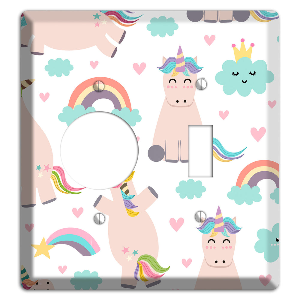 Rainbow Cloud Herd Receptacle / Toggle Wallplate